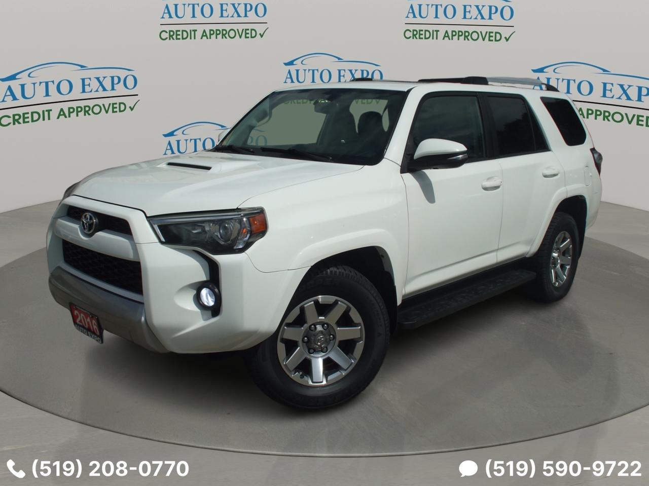<p>SOLD,,,SOLD,,,SOLD</p><p>Looking for adventure? Auto Expo Inc. is thrilled to present this ruggedly handsome 2016 Toyota 4Runner TRD OffRoad! This capable SUV is ready to tackle any terrain with its robust 4-wheel drive system and off-road-focused TRD package. With a proven Toyota reputation for reliability, and only 142,000km on the odometer, this 4Runner is ready for many more years of exploring the great Canadian outdoors.</p><p>This 2016 4Runner TRD OffRoad isnt just about capability, its also about comfort and style. The exterior is a clean and timeless white, while the interior offers luxurious black leather seating. Youll also appreciate the convenience of an automatic transmission, making both city driving and off-road excursions a breeze. Certified and ready for your next adventure.</p><p>Here are some of the features that make this 4Runner a standout:</p><ul><li><strong>TRD OffRoad Capability:</strong> Engineered for serious off-road adventures, this 4Runner is equipped to conquer trails.</li><li><strong>Certified Pre-Owned Assurance:</strong> Enjoy peace of mind knowing this vehicle has passed a rigorous inspection and meets high-quality standards.</li><li><strong>Luxurious Leather Interior:</strong> Sink into the comfort of premium leather seats, perfect for long drives.</li><li><strong>All-Weather Confidence:</strong> With 4-wheel drive, youll be ready for any weather condition.</li><li><strong>Stylish Alloys & Tint:</strong> The alloy wheels and tinted windows add to the 4Runners rugged aesthetic.</li></ul><p><strong><em>Powered by AutoIntelligence&trade;</em></strong> Vehicle information has been generated using artificial intelligence and is provided for informational purposes only. While efforts are made to ensure accuracy, please confirm all details directly with the dealer.</p>