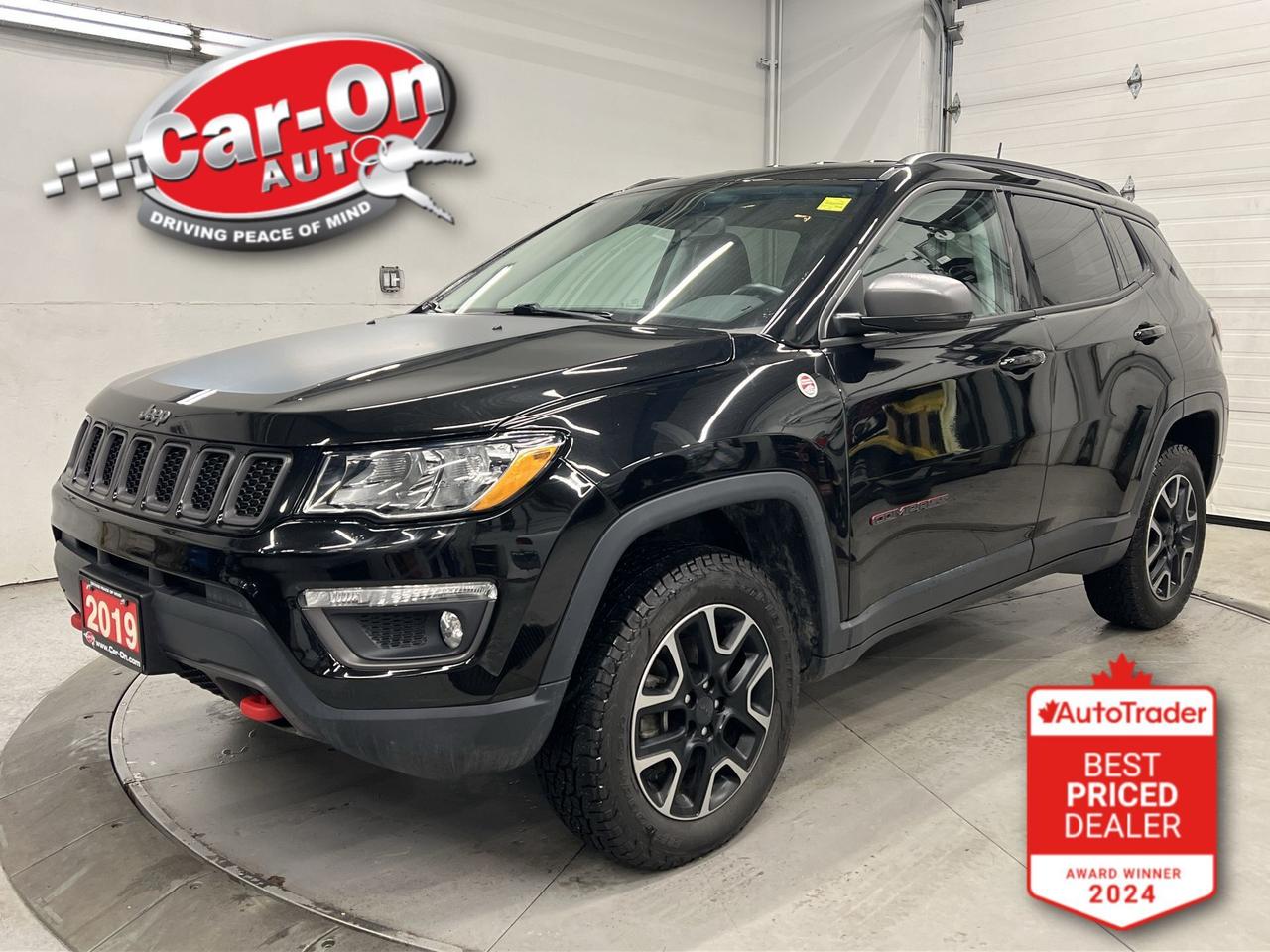 ONLY 15,000KMS!! TRAILHAWK 4X4 W/ Leather-trimmed seats, heated seats & steering, remote start, 8.4-inch touchscreen display w/ Android Auto/ Apple CarPlay, backup camera, 17-inch alloys, dual-zone climate control, automatic headlights, keyless entry, tow package, rain-sensing wipers, power mirrors, power windows, power locks, leather-wrapped steering, cruise control, Bluetooth and Sirius XM!!!