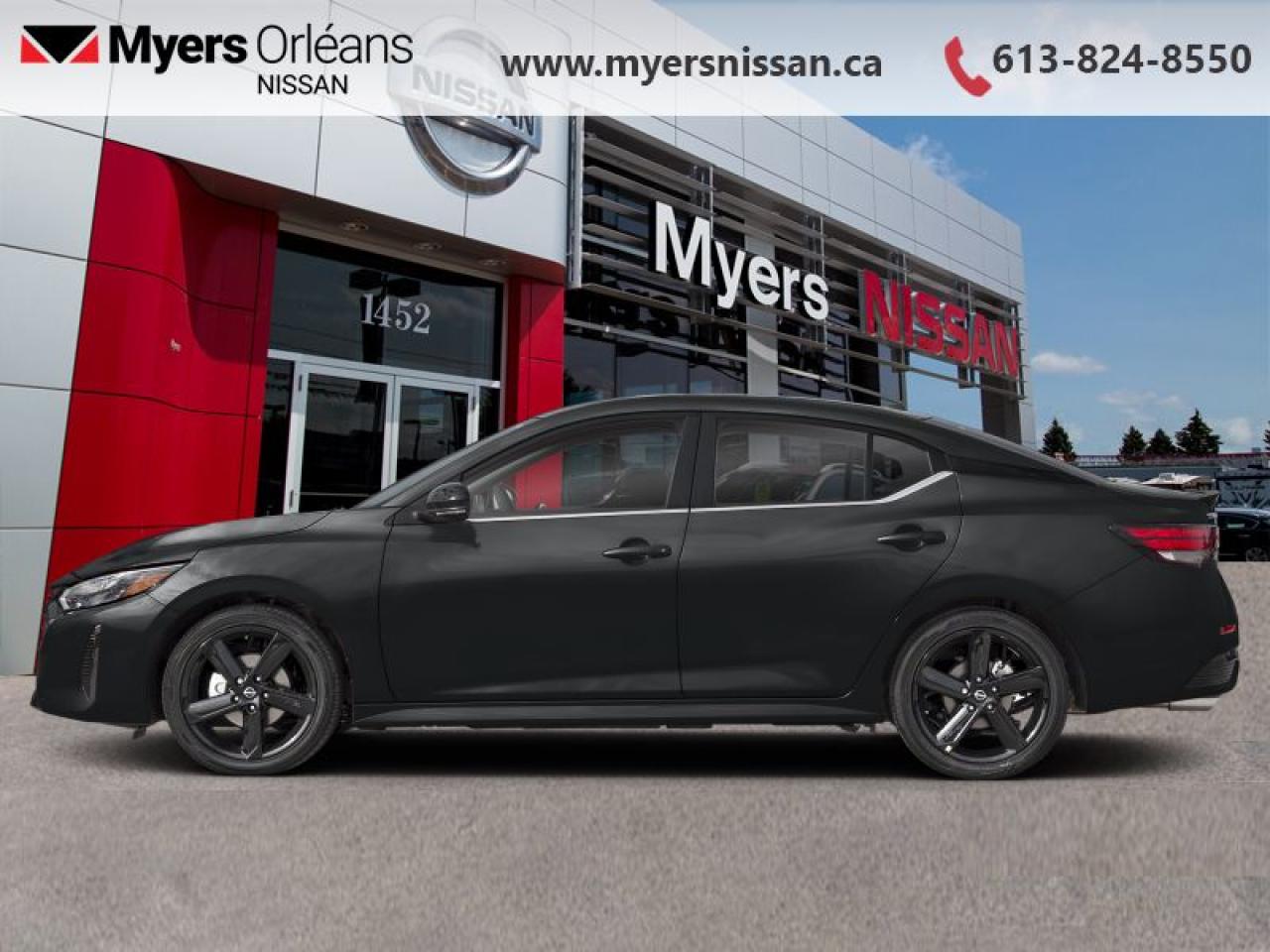 <b>Sunroof,  Heated Steering Wheel,  Remote Start,  Adaptive Cruise Control,  Proximity Key!</b><br> <br> <br> <br>  Pump up your drive with a class defying interior, upscale look, and premium feel in this 2025 Sentra. <br> <br>More excitement for the same fuel efficiency was achieved through intelligent design in this 2025 Sentra. Offering an interior you expect from the luxury vehicle, this compact car is packed with power and excitement from the beautiful lights to the stunning spoiler. All the impressive looks blend seamlessly with the upscale interior, making this Sentra an instant classic.<br> <br> This super black sedan  has an automatic transmission and is powered by a  149HP 2.0L 4 Cylinder Engine.<br> <br> Our Sentras trim level is SR. This sporty Sentra SR rewards you with an express open/close glass sunroof, black alloy wheels, unique body styling, power heated side mirrors, LED headlights with front fog lamps, and a dark chrome grille. Occupants are also treated to sport cloth trim with orange stitching, heated front seats, a heated steering wheel, dual zone front air conditioning, adaptive cruise control, and an 8-inch infotainment screen with Apple CarPlay, Android Auto, SiriusXM satellite radio, Siri Eyes Free, and Google Assistant. Additional features include blind spot detection, lane departure warning, front pedestrian braking, proximity keyless entry with remote engine start, front and rear collision mitigation, and even more. This vehicle has been upgraded with the following features: Sunroof,  Heated Steering Wheel,  Remote Start,  Adaptive Cruise Control,  Proximity Key,  Climate Control,  Heated Seats. <br><br> <br/> Total  rebate of $1500 is reflected in the price.   0% financing for 24 months. 4.99% financing for 84 months. <br> Payments from <b>$452.16</b> monthly with $0 down for 84 months @ 4.99% APR O.A.C. ( Plus applicable taxes -  $621 Administration fee included. Licensing not included.    ).  Incentives expire 2025-06-02.  See dealer for details. <br> <br> <br>LEASING:<br><br>Estimated Lease Payment: $443/m <br>Payment based on 5.49% lease financing for 60 months with $0 down payment on approved credit. Total obligation $26,627. Mileage allowance of 16,000 KM/year. Offer expires 2025-06-02.<br><br><br>We are proud to regularly serve our clients and ready to help you find the right car that fits your needs, your wants, and your budget.And, of course, were always happy to answer any of your questions.Proudly supporting Ottawa, Orleans, Vanier, Barrhaven, Kanata, Nepean, Stittsville, Carp, Dunrobin, Kemptville, Westboro, Cumberland, Rockland, Embrun , Casselman , Limoges, Crysler and beyond! Call us at (613) 824-8550 or use the Get More Info button for more information. Please see dealer for details. The vehicle may not be exactly as shown. The selling price includes all fees, licensing & taxes are extra. OMVIC licensed.Find out why Myers Orleans Nissan is Ottawas number one rated Nissan dealership for customer satisfaction! We take pride in offering our clients exceptional bilingual customer service throughout our sales, service and parts departments. Located just off highway 174 at the Jean DÀrc exit, in the Orleans Auto Mall, we have a huge selection of New vehicles and our professional team will help you find the Nissan that fits both your lifestyle and budget. And if we dont have it here, we will find it or you! Visit or call us today.<br> Come by and check out our fleet of 30+ used cars and trucks and 90+ new cars and trucks for sale in Orleans.  o~o