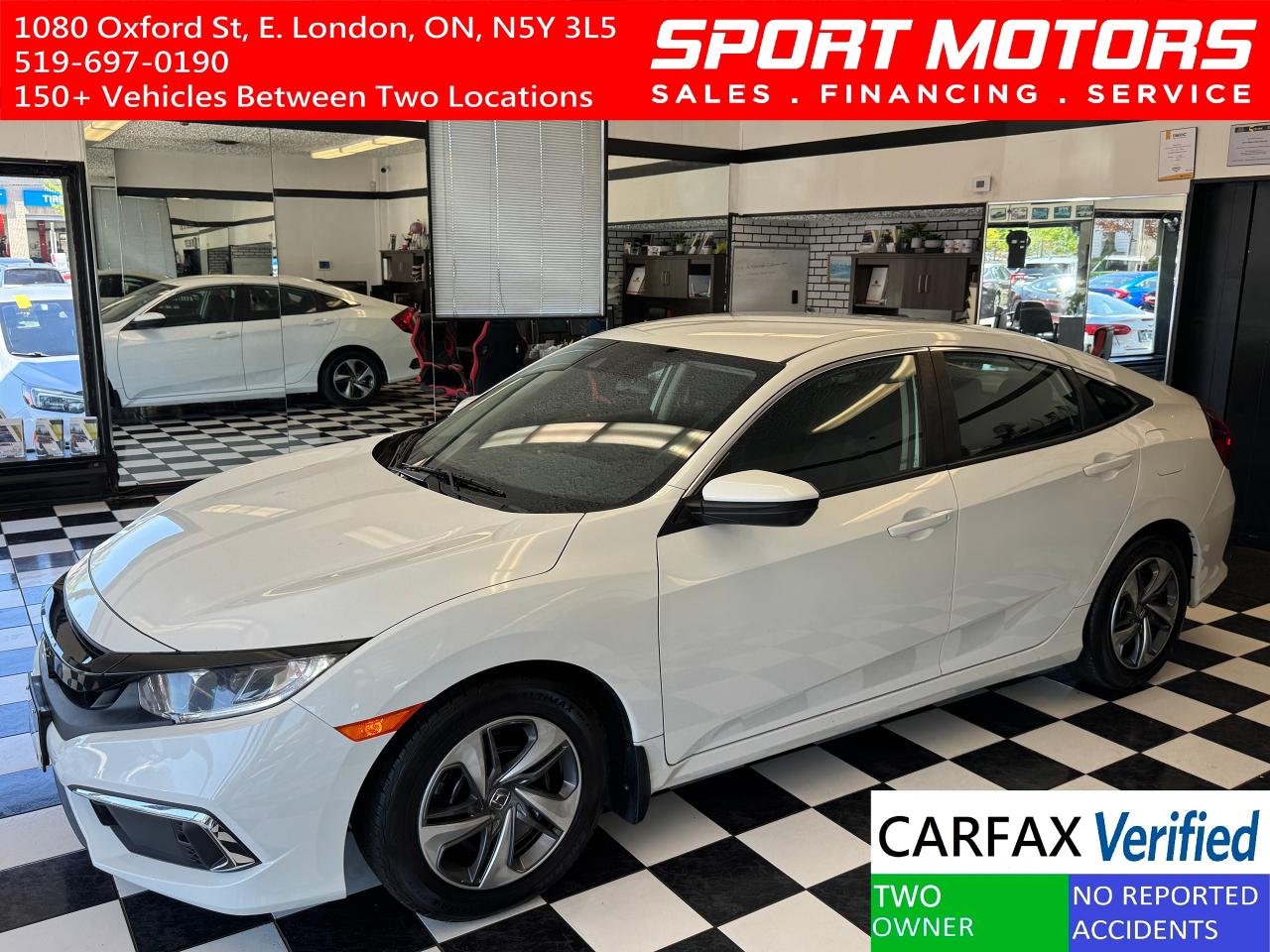Used 2020 Honda Civic LX+Adaptive Cruise+LaneKeep+ApplePlay+CLEAN CARFAX for sale in London, ON