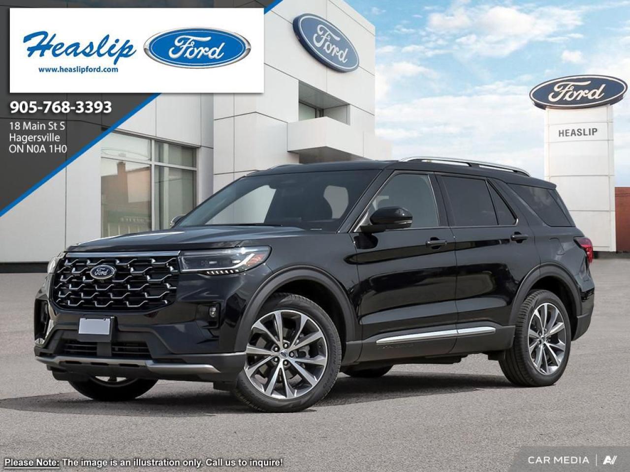 <p>Step into luxury and capability with the brand new 2025 Ford Explorer Platinum, now available at Heaslip Ford. This stunning SUV boasts an Agate Black Metallic exterior that commands attention, while the Mojave Dusk/Onyx leather interior with Sport Captain Chairs offers a refined and comfortable driving experience.</p>
<p>The Explorer Platinum is packed with features designed to elevate your every journey.  The powerful 3.0L EcoBoost V6 engine paired with a 10-speed automatic transmission delivers exhilarating performance, while the 4-wheel drive system ensures confident handling in any weather condition.</p>
<p><strong>Here are five features that will make you fall in love with the 2025 Ford Explorer Platinum:</strong></p>
<ul>
<li><strong>Lux Leather Package:</strong> Indulge in the ultimate comfort with premium leather seating surfaces and a host of luxurious appointments.</li>
<li><strong>Ultimate Package:</strong> Experience the pinnacle of technology and convenience with advanced driver-assist features, a premium sound system, and more.</li>
<li><strong>BlueCruise Equipped (1-Year Plan):</strong> Enjoy hands-free driving on compatible highways with Fords advanced driver-assist technology.</li>
<li><strong>2nd Row Captains Chairs with E-Z Entry & Armrest:</strong>  Experience spacious comfort and easy access for passengers in the second row.</li>
<li><strong>18" Spare Wheel & Jack Kit:</strong>  Peace of mind on the road with a full-size spare wheel and jack kit.</li>
</ul>
<p>Visit Heaslip Ford today to experience the 2025 Ford Explorer Platinum firsthand.</p>
<p><strong><em>Powered by AutoIntelligence™</em></strong>
Vehicle information has been generated using artificial intelligence and is provided for informational purposes only. While efforts are made to ensure accuracy, please confirm all details directly with the dealer.</p>
