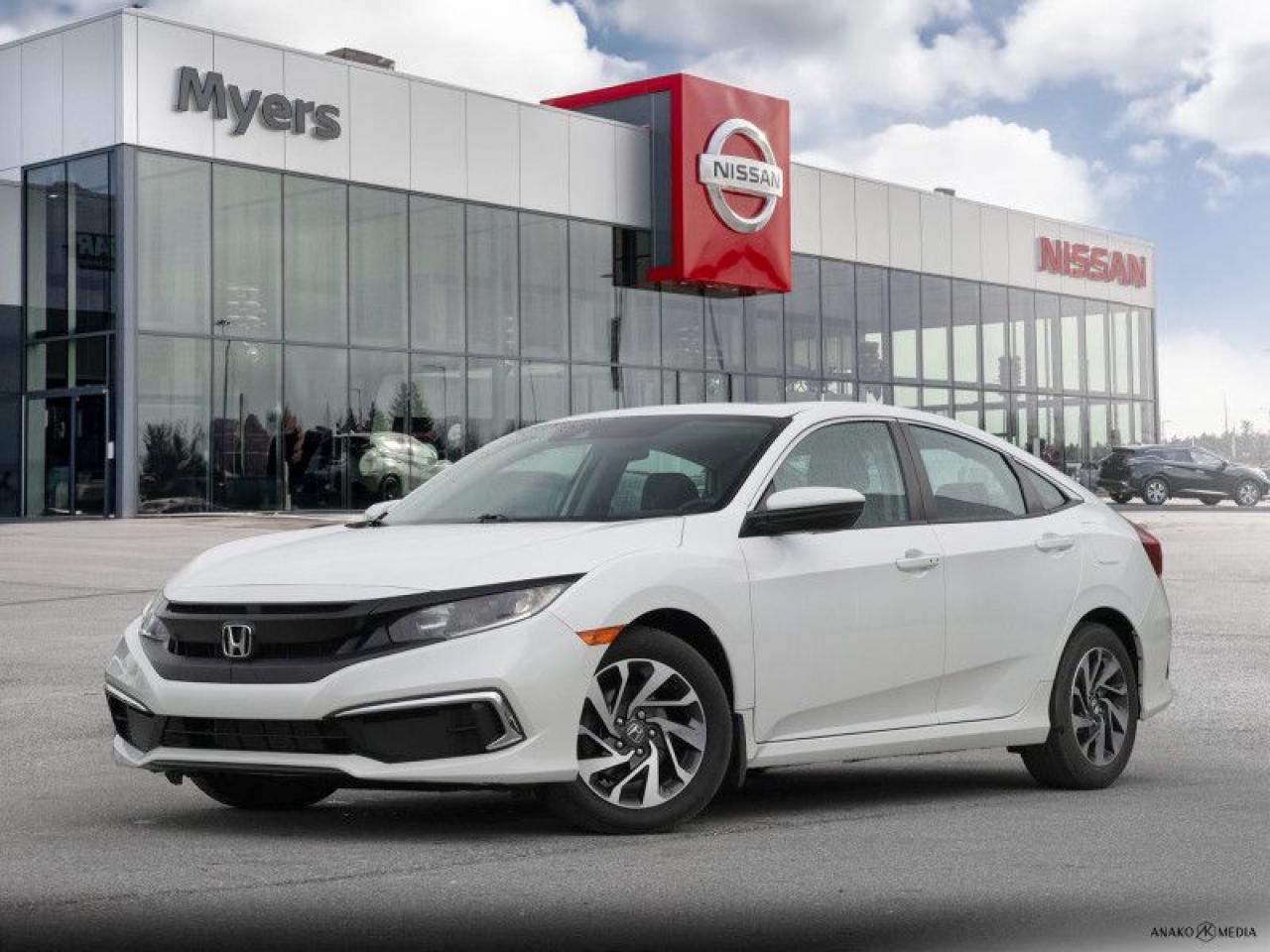 <b>Sunroof,  Remote Start,  Heated Seats,  Apple CarPlay,  Android Auto!</b><br> <br>  Compare at $27131 - KANATA NISSAN PRICE is just $25595! <br> <br>   The confident styling and impressive performance of this 2020 Honda Civic solidifies its sports car inspired evolution. This  2020 Honda Civic Sedan is fresh on our lot in Kanata. This  sedan has 67,864 kms. Its  nice in colour  and is completely accident free based on the <a href=https://vhr.carfax.ca/?id=z1KkAAQoHTJiZWZSeg9j94uK1X2VuzU4 target=_blank>CARFAX Report</a> . It has an automatic transmission and is powered by a  158HP 2.0L 4 Cylinder Engine. <br> <br> Our Civic Sedans trim level is EX. This EX Civic adds a power moonroof, proximity key, aluminum wheels, blind spot display, and remote start to the LX features like collision mitigation with forward collision warning, lane keep assist with road departure mitigation, adaptive cruise control, straight driving assist for slopes, and automatic highbeams you normally only expect with a higher price. The interior is as comfy and advanced as you need with heated front seats, remote start, Apple CarPlay, Android Auto, Bluetooth, Siri EyesFree, WiFi tethering, steering wheel with cruise and audio controls, multi-angle rearview camera, 7 inch driver information display, and automatic climate control. The exterior has some great style with a refreshed grille, independent suspension, heated power side mirrors, and LED taillamps. This vehicle has been upgraded with the following features: Sunroof,  Remote Start,  Heated Seats,  Apple Carplay,  Android Auto,  Lane Keep Assist,  Collision Mitigation. <br> <br/><br> Payments from <b>$411.67</b> monthly with $0 down for 84 months @ 8.99% APR O.A.C. ( Plus applicable taxes -  and licensing    ).  See dealer for details. <br> <br>*LIFETIME ENGINE TRANSMISSION WARRANTY NOT AVAILABLE ON VEHICLES WITH KMS EXCEEDING 140,000KM, VEHICLES 8 YEARS & OLDER, OR HIGHLINE BRAND VEHICLE(eg. BMW, INFINITI. CADILLAC, LEXUS...)<br> Come by and check out our fleet of 60+ used cars and trucks and 110+ new cars and trucks for sale in Kanata.  o~o