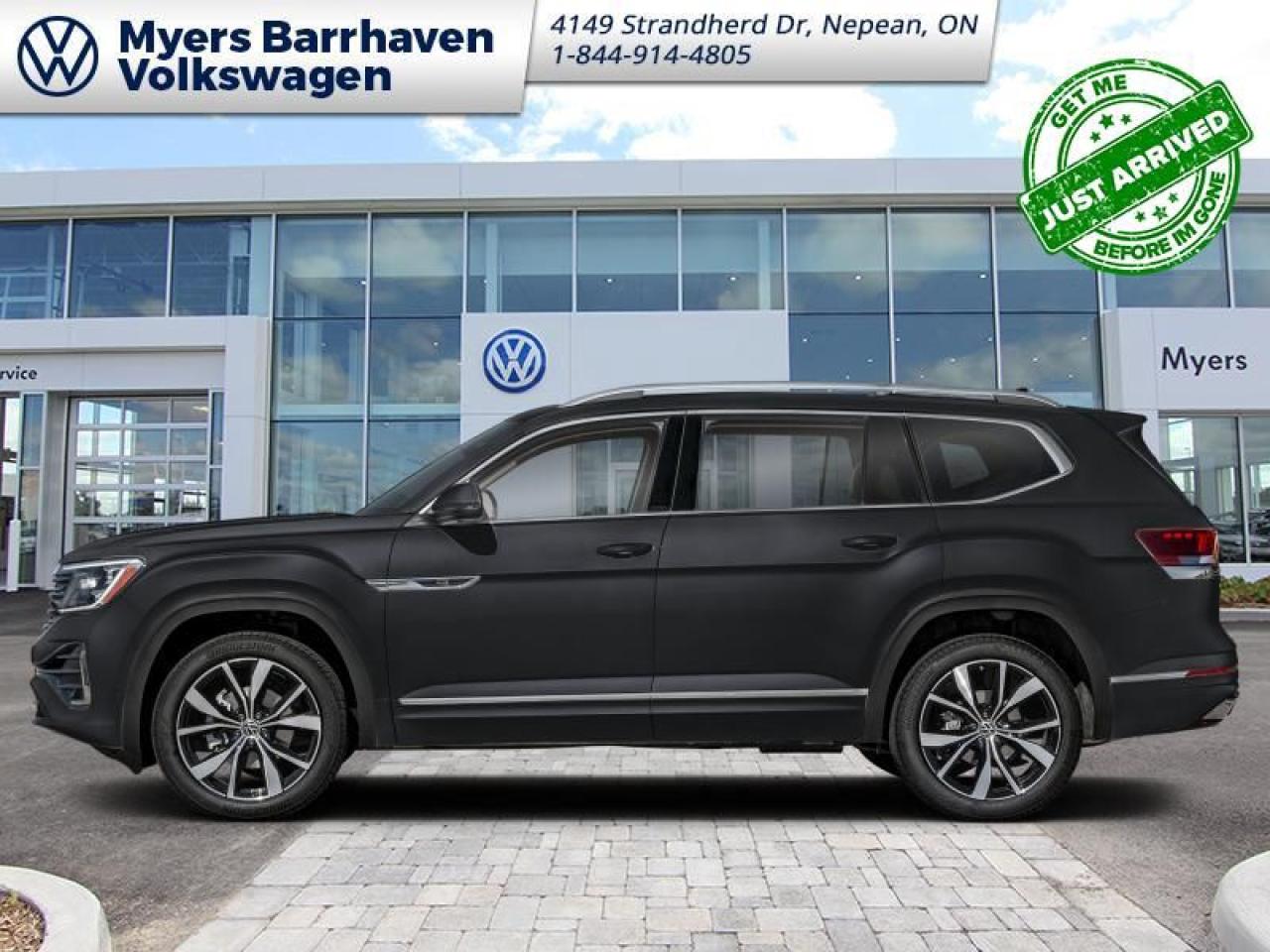 <b>Low Mileage, 360 Camera,  Navigation,  Sunroof,  Leather Seats,  Premium Audio!</b><br> <br>    This family-oriented 2024 Volkswagen Atlas has plenty of room for passenger comfort, as well as being fun to drive. This  2024 Volkswagen Atlas is fresh on our lot in Nepean. <br> <br>This 2024 Volkswagen Atlas is a premium family hauler that offers voluminous space for occupants and cargo, comfort, sophisticated safety and driver-assist technology. The exterior sports a bold design, with an imposing front grille, coherent body lines, and a muscular stance. On the inside, trim pieces are crafted with premium materials and carefully put together to ensure rugged build quality, with straightforward control layouts, ergonomic seats, and an abundance of storage space. With a bevy of standard safety technology that inspires confidence, this 2024 Volkswagen Atlas is an excellent option for a versatile and capable family SUV.This low mileage  SUV has just 15,908 kms. Its  deep black pearl in colour  and is completely accident free based on the <a href=https://vhr.carfax.ca/?id=0C132HXxj5GMoCNZr7duy5UufcQOO5Ra target=_blank>CARFAX Report</a> . It has an automatic transmission and is powered by a  smooth engine.  This vehicle has been upgraded with the following features: 360 Camera,  Navigation,  Sunroof,  Leather Seats,  Premium Audio,  Cooled Seats,  Heated Steering Wheel. <br> <br>To apply right now for financing use this link : <a href=https://www.barrhavenvw.ca/en/form/new/financing-request-step-1/44 target=_blank>https://www.barrhavenvw.ca/en/form/new/financing-request-step-1/44</a><br><br> <br/><br>We are your premier Volkswagen dealership in the region. If youre looking for a new Volkswagen or a car, check out Barrhaven Volkswagens new, pre-owned, and certified pre-owned Volkswagen inventories. We have the complete lineup of new Volkswagen vehicles in stock like the GTI, Golf R, Jetta, Tiguan, Atlas Cross Sport, Volkswagen ID.4 electric vehicle, and Atlas. If you cant find the Volkswagen model youre looking for in the colour that you want, feel free to contact us and well be happy to find it for you. If youre in the market for pre-owned cars, make sure you check out our inventory. If you see a car that you like, contact 844-914-4805 to schedule a test drive.<br> Come by and check out our fleet of 30+ used cars and trucks and 60+ new cars and trucks for sale in Nepean.  o~o