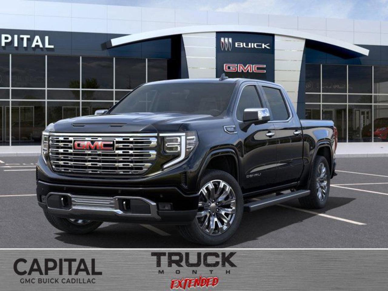 This 2025 GMC Sierra 1500 in Onyx Black is equipped with 4WD and Gas V8 5.3L/325 engine.The Next Generation Sierra redefines what it means to drive a pickup. The redesigned for 2019 Sierra 1500 boasts all-new proportions with a larger cargo box and cabin. It also shaves weight over the 2018 model through the use of a lighter boxed steel frame and extensive use of aluminum in the hood, tailgate, and doors.To help improve the hitching and towing experience, the available ProGrade Trailering System combines intelligent technologies to offer an in-vehicle Trailering App, a companion to trailering features in the myGMC app and multiple high-definition camera views.GMC has altered the pickup landscape with groundbreaking innovation that includes features such as available Rear Camera Mirror and available Multicolour Heads-Up Display that puts key vehicle information low on the windshield. Innovative safety features such as HD Surround Vision and Lane Change Alert with Side Blind Zone alert will also help you feel confident and in control in the Next Generation Seirra.Key features of the Sierra Denali include: Taller stance and more dominant presence, GMC MultiPro Tailgate, Adaptive Rice Control, Authentic perforated Forge leather-appointed seating and open-pore ash wood trim, Available Head-Up Display and HD Rear Camera Mirror, and Available 420 hp 6.2L V8 with 10-speed automatic transmission.Check out this vehicles pictures, features, options and specs, and let us know if you have any questions. Helping find the perfect vehicle FOR YOU is our only priority.P.S...Sometimes texting is easier. Text (or call) 306-801-9090 for fast answers at your fingertips!Dealer License #914248Disclaimer: All prices are plus taxes & include all cash credits & loyalties. See dealer for Details.