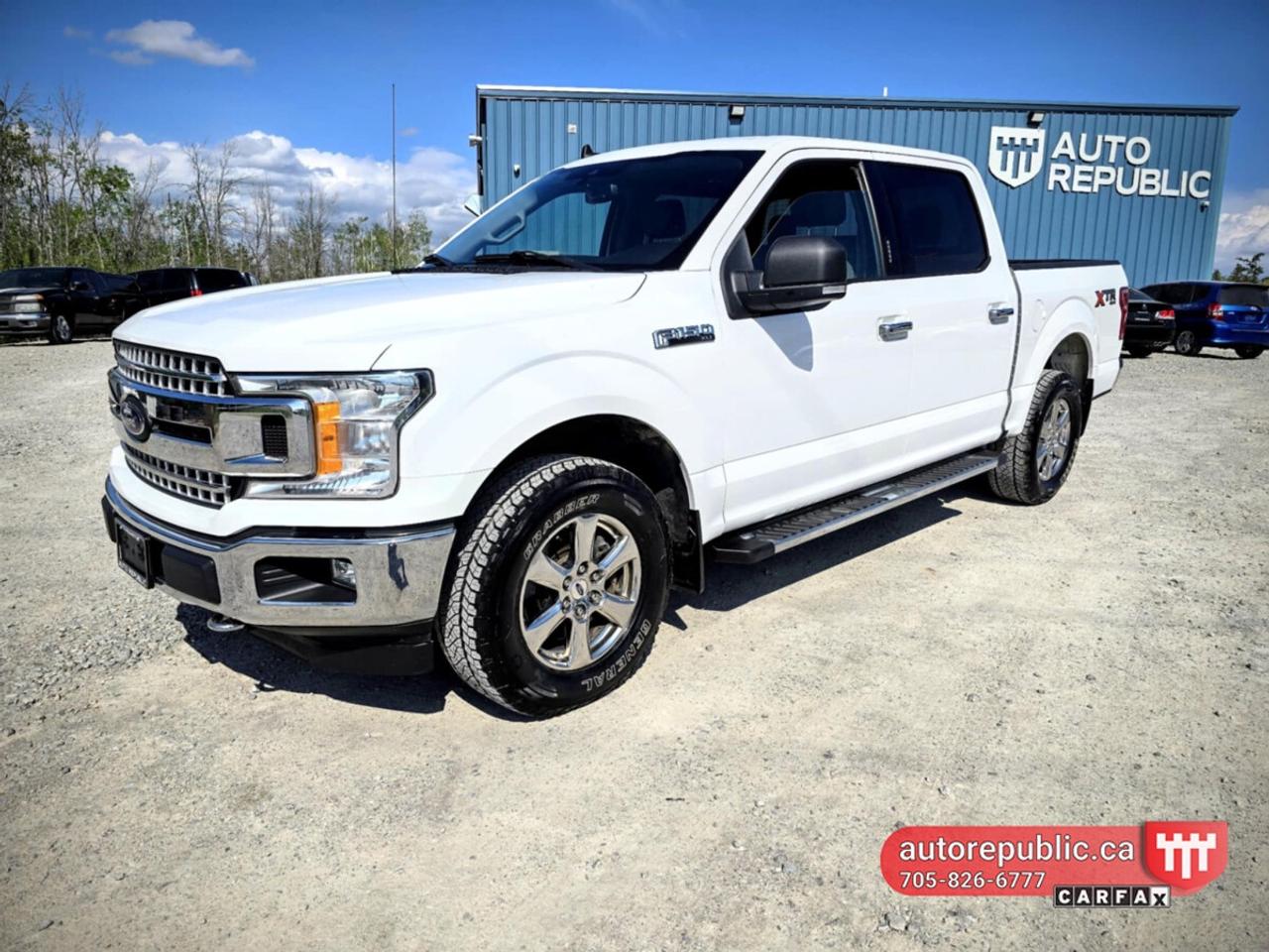 Clean F-150 crew cab, 6 seater. Has reliable and efficient 2.7L V6 and 4x4. Excellent condition inside out. <br/> Comes safety certified with no extra charge. No admin fees or omvic fees. Same price - pay cash or finance. Only HST and licensing is extra. <br/> <br/> <br/> Has 225k hyw kms and no reported accidents - Carfax Verified <br/> <br/> <br/> Please call 705-826-6777 for appointments <br/> www.autorepublic.ca <br/> <br/> <br/> Please call 705-826-6777 for appointments <br/> www.autorepublic.ca <br/> <br/> <br/> Available extended warranty up to 48 months <br/> <br/> <br/> Financing is available <br/> <br/> <br/> Tax and Licensing extra <br/> <br/> <br/> Trade-ins are welcome! <br/> <br/> <br/> No Hidden Fees or Admin Fees! <br/> <br/> <br/> Do not hesitate to contact us with any questions. <br/> <br/> <br/> Electronic signing of the agreements and delivery of the vehicles to customer`s location is available too. <br/> <br/> <br/> Please call us at 705-826-6777 for more details. <br/> www.autorepublic.ca <br/> <br/> <br/> AUTO REPUBLIC <br/> Quality Certified Pre-owned Vehicles <br/> 5 Courtland st, Ramara, ON <br/>