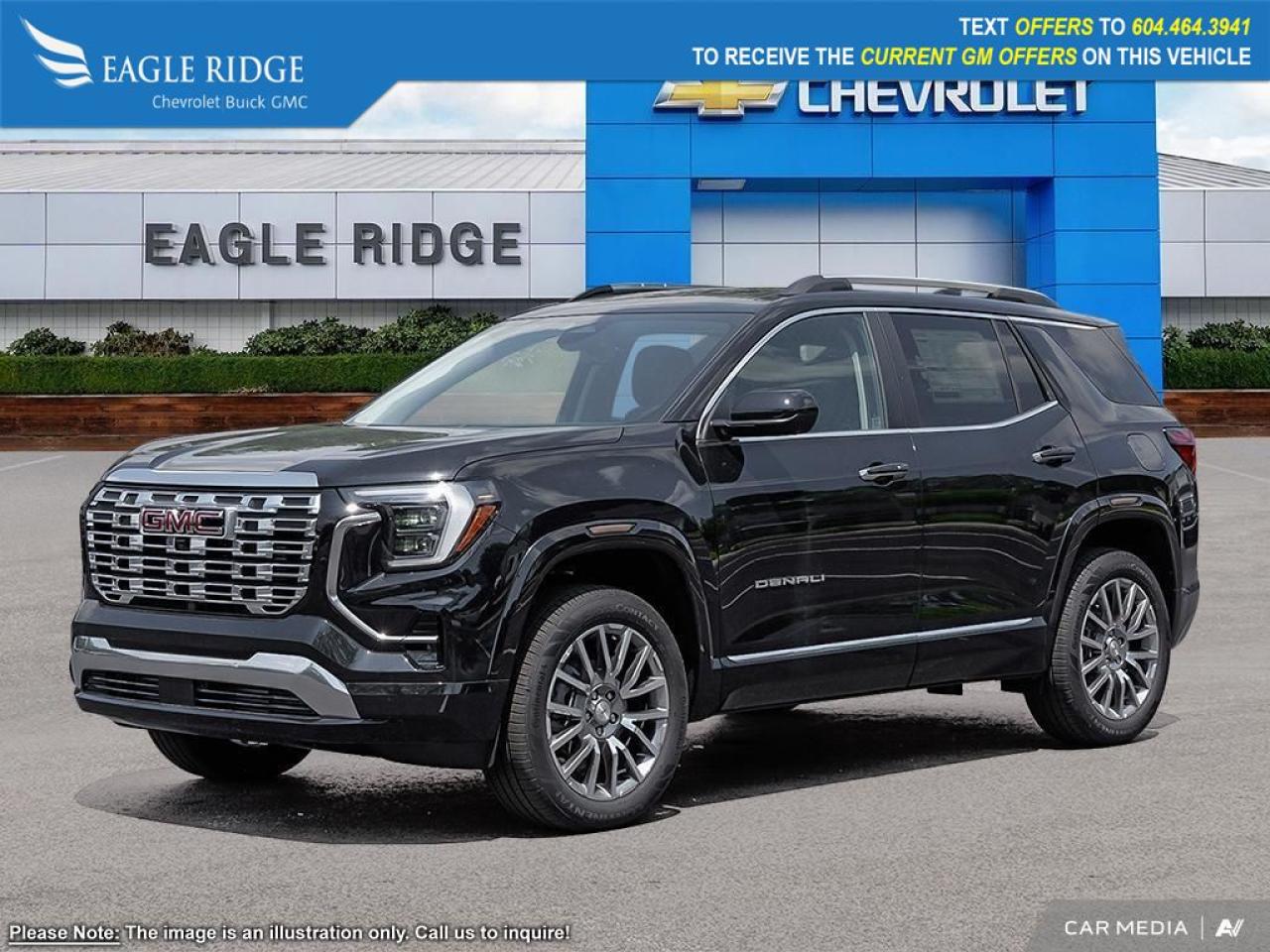 New 2026 GMC Terrain Denali automatic stop/start, Google built-in, active noise cancellation, Wi-Fi hotspot capability, rear cross-traffic braking, and blind zone steering assist. for sale in Coquitlam, BC