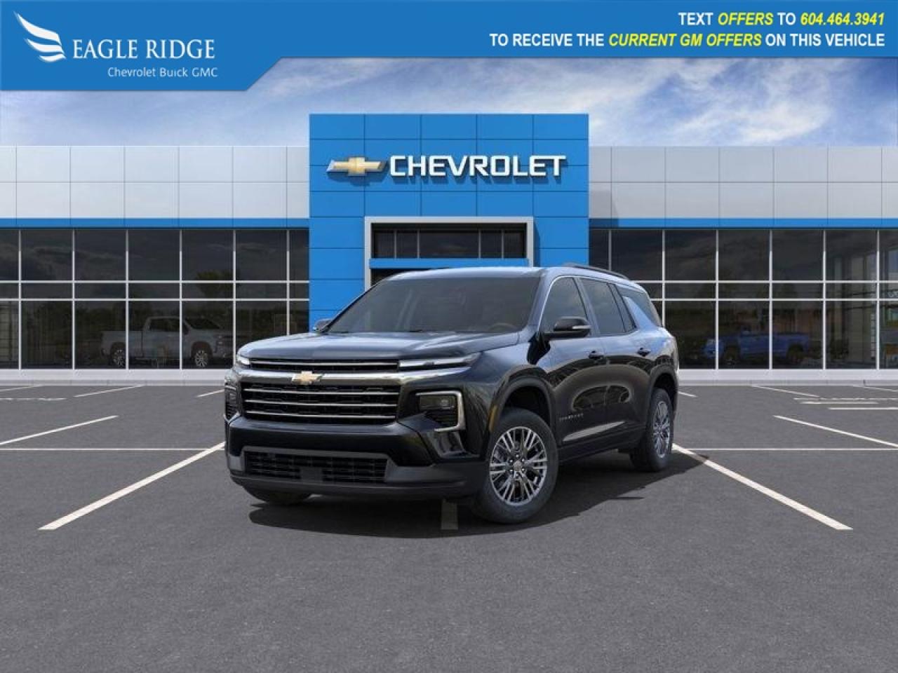 New 2025 Chevrolet Traverse LT 17-inch touchscreen, 11-inch driver display, Wi-Fi compatibility, Google Built-In with navigation, Bluetooth, six-speaker sound system, blind-spot monitoring, enhanced front and rear automatic braking for sale in Coquitlam, BC