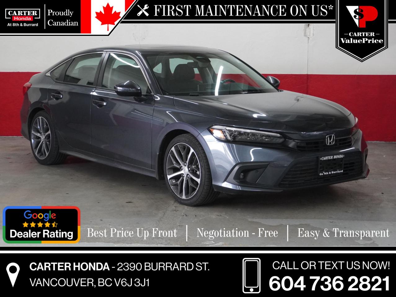 Used 2023 Honda Civic Sedan CIVIC TOURING NO ACCIDENTS, LEATHER, GPS, APPLE for sale in Vancouver, BC