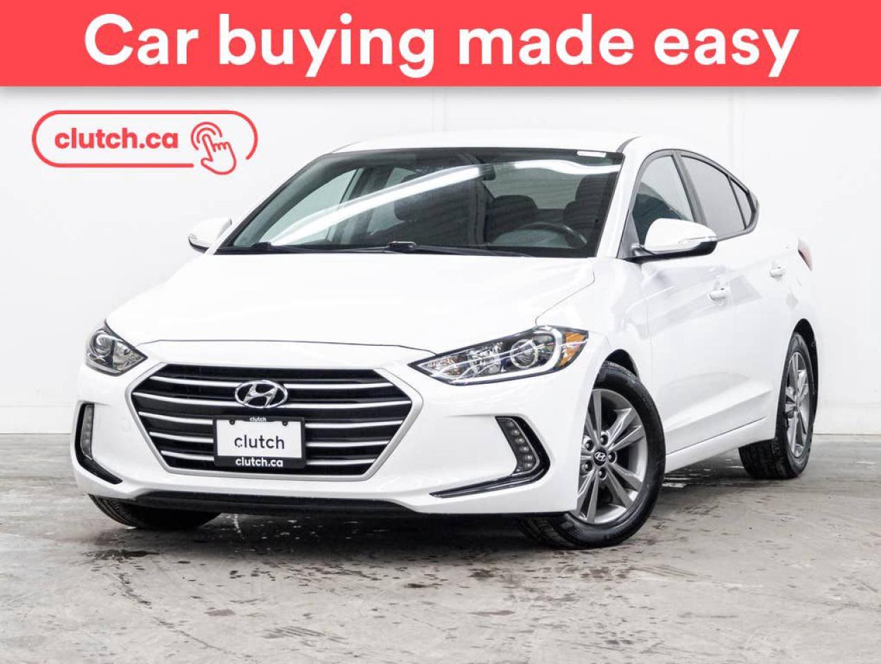 Rear View Camera, Heated Steering Wheel, Apple CarPlay and more!<br> <br>Clutch is the largest online used car retailer in Canada, delivering a seamless, hassle-free car-buying experience to drivers everywhere. Shop hundreds of used cars online, get the right one delivered to your door, and enjoy peace of mind with our optional 10-Day Money-Back Guarantee. How sweet is that? To learn more, visit clutch.ca.<br> <br>The top features for this 2017 Hyundai Elantra include:<br> <br>Auxiliary Audio Input<br>Rear View Camera<br>Heated Steering Wheel<br>Apple CarPlay<br>Android Auto<br>Climate Control<br>12V Outlet<br>Rear Cross Traffic Alert<br>Cruise Control<br>Blindspot Sensors<br>USB Input<br>Touchscreen Display<br>Bluetooth Music<br>Front Heated Seats<br> <br>Seamless home delivery - Delivery to your door in a matter of days. Available on select packages.<br> <br>Try it out for 10 days - If you do not like it, we will take it back. Available on select packages. <br> <br>Quality assured - All cars go through our rigorous 210-point inspection and reconditioning process.<br> <br>Peace of mind - Optional 3-month Standard Warranty, with additional warranty options available.<br> <br>Haggle-free - No haggling or hard sells.<br> <br>100% Transparency - Full inspection reports on every car, including high-res photography and a free Carfax report.<br> <br>Listed price is for cash purchase only and does not include taxes, Shipping Fees (if applicable), Delivery Fees (if applicable), government licensing fees. 10-day Money Back Guarantee, 3-month Standard Warranty, and home delivery are available with select packages.<br> <br>Previous Provincial Registrations:<br>Ontario<br> <br>Stock # 52317