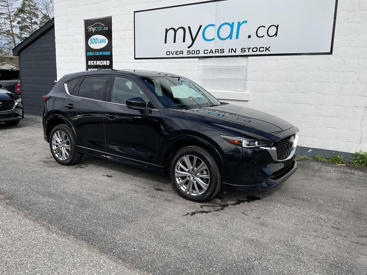 Used 2022 Mazda CX-5 Signature LOW MILEAGE!!!!  SUNROOF. HEATED SEATS. LEATHER. NAV. BACKUP CAM. BLUETOOTH. A/C. CRUISE. PWR GROUP. for sale in North Bay, ON