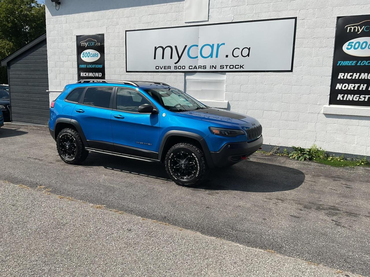 Used 2020 Jeep Cherokee Trailhawk 3.2L TRAILHAWK ELITE 4X4!!!! SUNROOF. BACKUP CAM. HEATED SEATS. LEATHER. NAV. PWR GROUP. A/C. CRUISE for sale in North Bay, ON