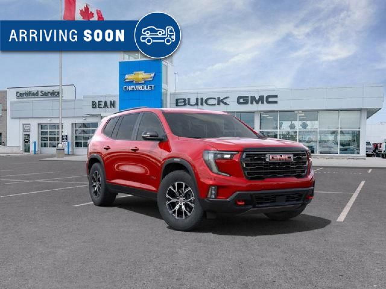 New 2025 GMC Acadia AT4 2.5L 4 CYL WITH REMOTE START/ENTRY, HEATED SEATS, HEATED STEERING WHEEL, POWER LIFTGATE, HD SURROUND SOUND for sale in Carleton Place, ON