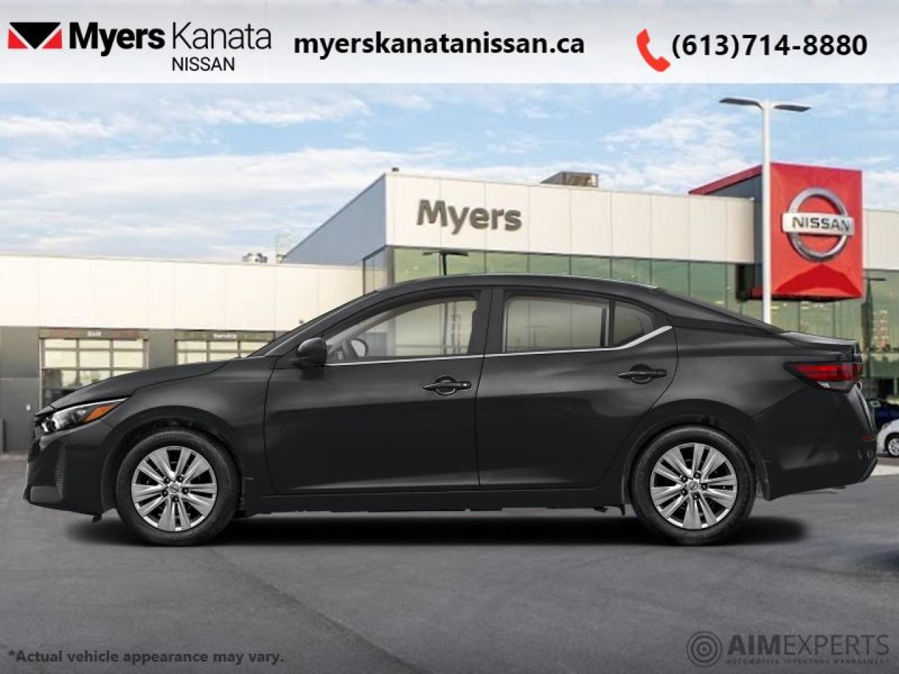 <b>Heated Seats,  Apple CarPlay,  Android Auto,  Blind Spot Detection,  Lane Departure Warning!</b><br> <br> <br> <br>  Dynamic performance in every curve and presence in every line, this 2025 Sentra is ready to step up. <br> <br>More excitement for the same fuel efficiency was achieved through intelligent design in this 2025 Sentra. Offering an interior you expect from the luxury vehicle, this compact car is packed with power and excitement from the beautiful lights to the stunning spoiler. All the impressive looks blend seamlessly with the upscale interior, making this Sentra an instant classic.<br> <br> This super blk sedan  has an automatic transmission and is powered by a  149HP 2.0L 4 Cylinder Engine.<br> <br> Our Sentras trim level is S Plus. This sleek and stylish sedan comes with amazing standard features such as heated front seats, air conditioning, push button start, front and rear cupholders, and a 7-inch infotainment touchscreen with Apple CarPlay, Android Auto, Siri Eyes Free, and Google Assistant. Safety features also include blind spot detection, intelligent emergency braking, lane departure warning, forward and rear collision mitigation, driver monitoring alert, and a rearview camera. This vehicle has been upgraded with the following features: Heated Seats,  Apple Carplay,  Android Auto,  Blind Spot Detection,  Lane Departure Warning,  Front Pedestrian Braking,  Forward Collision Alert. <br><br> <br/> Total  rebate of $1500 is reflected in the price.   0% financing for 24 months. 4.99% financing for 84 months. <br> Payments from <b>$376.30</b> monthly with $0 down for 84 months @ 4.99% APR O.A.C. ( Plus applicable taxes -  $621 Administration fee included. Licensing not included.    ).  Incentives expire 2025-06-02.  See dealer for details. <br> <br><br> Come by and check out our fleet of 60+ used cars and trucks and 110+ new cars and trucks for sale in Kanata.  o~o