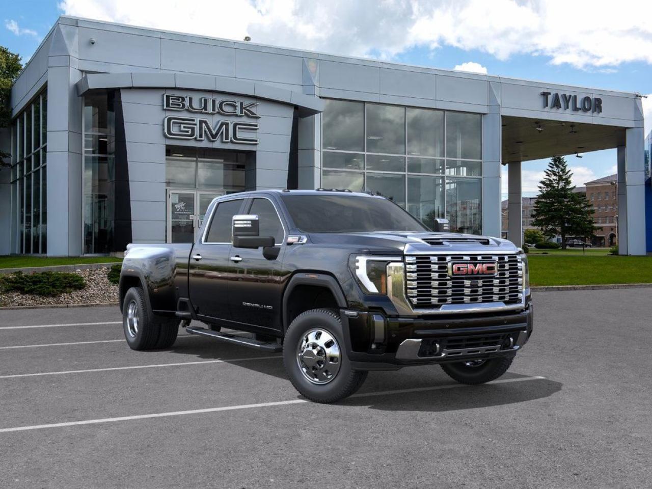 Cooled Seats,  Wireless Charging,  Bose Premium Audio,  Multi-Pro Tailgate,  Navigation!    This 2025 GMC 3500HD is highly configurable work truck that can haul a colossal amount of weight thanks to its potent drivetrain. This truck also offers amazing interior features that nestle occupants in comfort and luxury, with a great selection of tech features. For heavy-duty activities and even long-haul trips, the 3500HD is all the truck youll ever need.  With stout build quality and astounding towing capability, there isnt a better choice than this GMC 3500HD for all your work-site needs.|This immensely capable 2025 GMC 3500HD has everything youre looking for in a heavy-duty truck.|Bold and burly, this GMC 3500HD is built for the toughest jobs without breaking a sweat.|Take on the most arduous of tasks with this incredibly potent 2025 GMC 3500HD.|  This void blk sought after diesel Crew Cab 4X4 pickup   has an automatic transmission and is powered by a  470HP 6.6L 8 Cylinder Engine.  Our Sierra 3500HDs trim level is Denali. Standard features include leather cooled seats, power adjustable pedals with memory settings, a heavy-duty suspension, lane departure warning, forward collision alert, exclusive aluminum wheels and exterior styling, signature LED lighting, a large touchscreen with navigation, wireless Apple CarPlay, Android Auto and 4G LTE capability. Additionally, this truck also comes with a leather wrapped steering wheel with audio controls, wireless charging, Bose premium audio, remote engine start, a CornerStep rear bumper and cargo tie downs hooks with LED box lighting and a ProGrade trailering system with hitch guidance and an integrated brake controller. This vehicle has been upgraded with the following features: Cooled Seats,  Wireless Charging,  Bose Premium Audio,  Multi-pro Tailgate,  Navigation,  Heated Steering Wheel,  Remote Start.  To apply right now for financing use this link : https://www.taylorautomall.com/finance/apply-for-financing/  See dealer for details.  HST, licensing, and Federal luxury tax (if applicable) are extra.  Come by and check out our fleet of 80+ used cars and trucks and 160+ new cars and trucks for sale in Kingston.  o~o