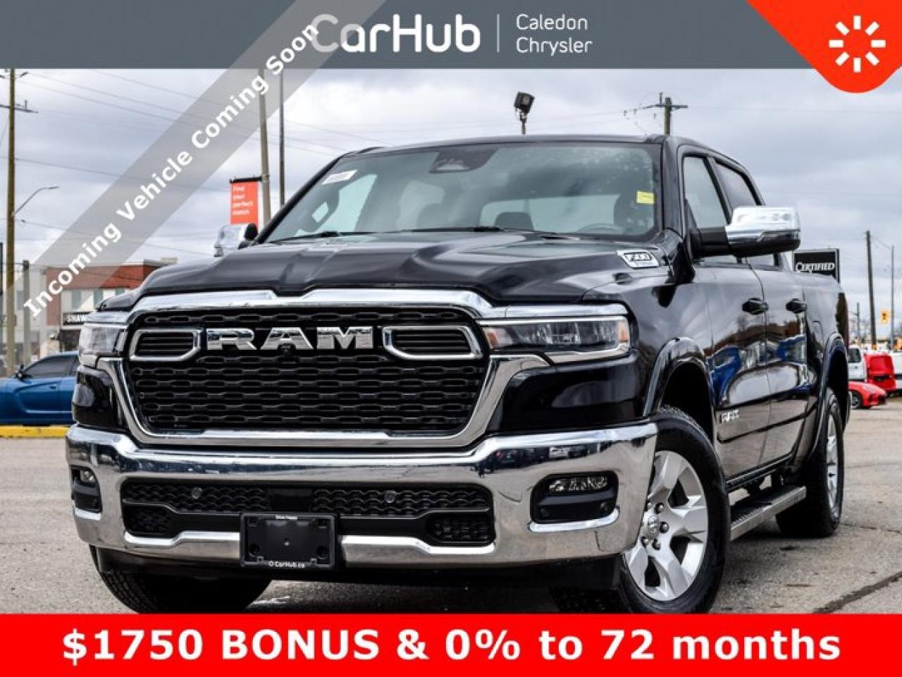 
Incoming vehicle -- approximate arrival 4 to 6 weeks

This Ram 1500 Tradesman 4x4 Crew Cab 57 Box has a strong Twin Turbo Regular Unleaded I-6 3.0 L/183 engine powering this Automatic transmission. Wheels w/Hub Covers, Voice Recorder, Vinyl Front 40/20/40 Bench Seat.

 

This Ram 1500 Tradesman 4x4 Crew Cab 57 Box Features the Following Options 
3.0L I-6 Hurricane SO Twin Turbo ESS $3,795 

3.92 rear axle ratio $195

Tradesman(R) Level 1 Equipment Group $1,295

Night Edition $2,295

Variable Intermittent Wipers, Valet Function, Urethane Gear Shifter Material, Transmission: 8-Speed Automatic (DFT), Transmission w/Driver Selectable Mode, Trailer Wiring Harness, Tires: 275/65R18 BSW All Season LRR, Tire Specific Low Tire Pressure Warning, Tailgate/Rear Door Lock Included w/Power Door Locks, Tailgate Rear Cargo Access.

These options are based on an incoming vehicle, so detailed specs and pricing may differ. Please inquire for more information.

 

Drive Happy with CarHub
*** All-inclusive, upfront prices -- no haggling, negotiations, pressure, or games

*** Purchase or lease a vehicle and receive a $1000 CarHub Rewards card for service

*** All available manufacturer rebates have been applied and included in our sale price

*** Purchase this vehicle fully online on CarHub websites

 

Transparency Statement
Online prices and payments are for finance purchases -- please note there is a $850 finance/lease fee. Cash purchases for used vehicles have a $2,200 surcharge (the finance price + $2,200), however cash purchases for new vehicles only have tax and licensing extra -- no surcharge. NEW vehicles priced at over $100,000 including add-ons or accessories are subject to the additional federal luxury tax. While every effort is taken to avoid errors, technical or human error can occur, so please confirm vehicle features, options, materials, and other specs with your CarHub representative. This can easily be done by calling us or by visiting us at the dealership. CarHub used vehicles come standard with 1 key. If we receive more than one key from the previous owner, we include them with the vehicle. Additional keys may be purchased at the time of sale. Ask your Product Advisor for more details. Payments are only estimates derived from a standard term/rate on approved credit. Terms, rates and payments may vary. Prices, rates and payments are subject to change without notice. Please see our website for more details.
