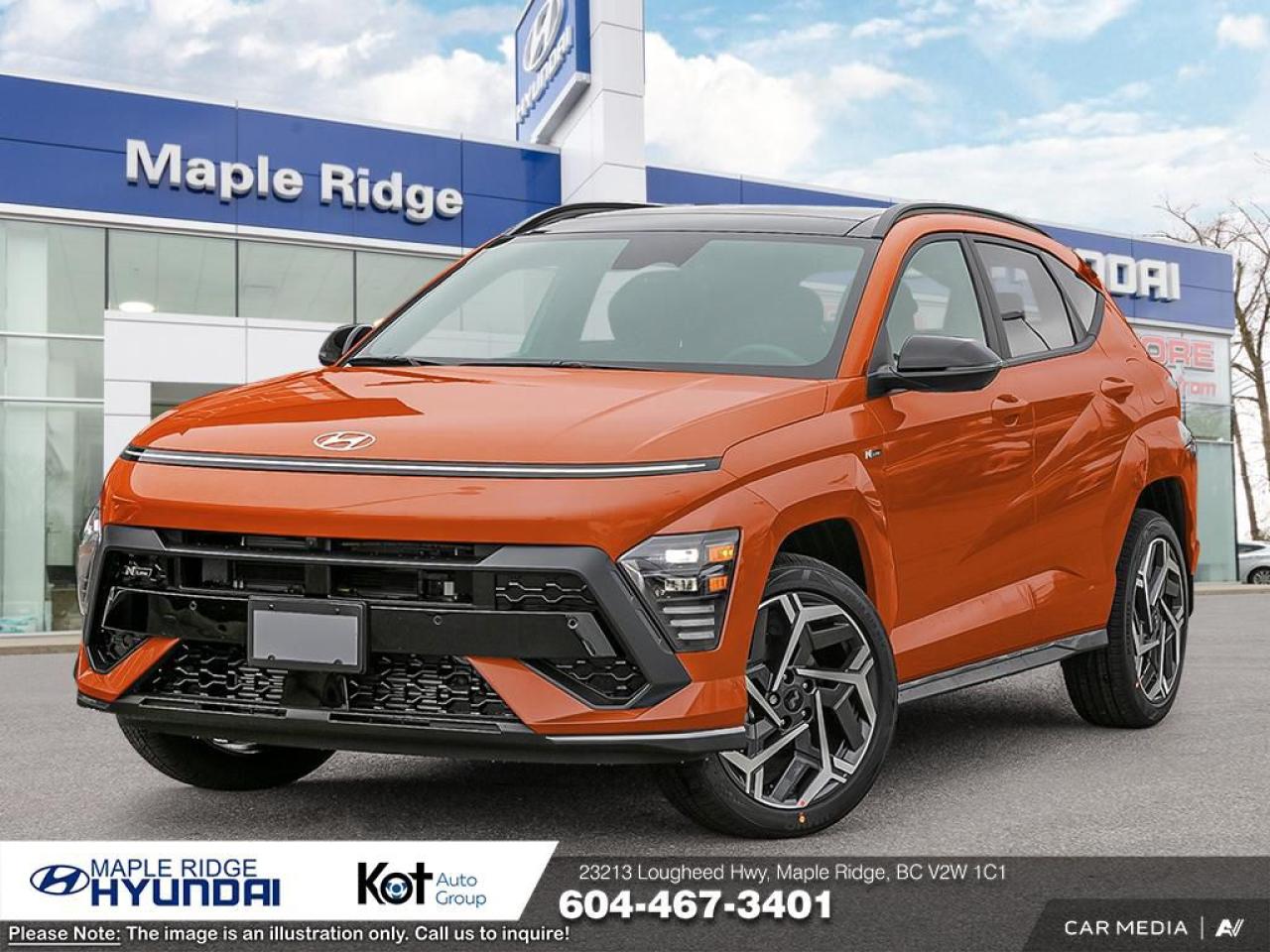 New 2025 Hyundai KONA 1.6T N Line AWD w/Two-Tone Roof for sale in Maple Ridge, BC