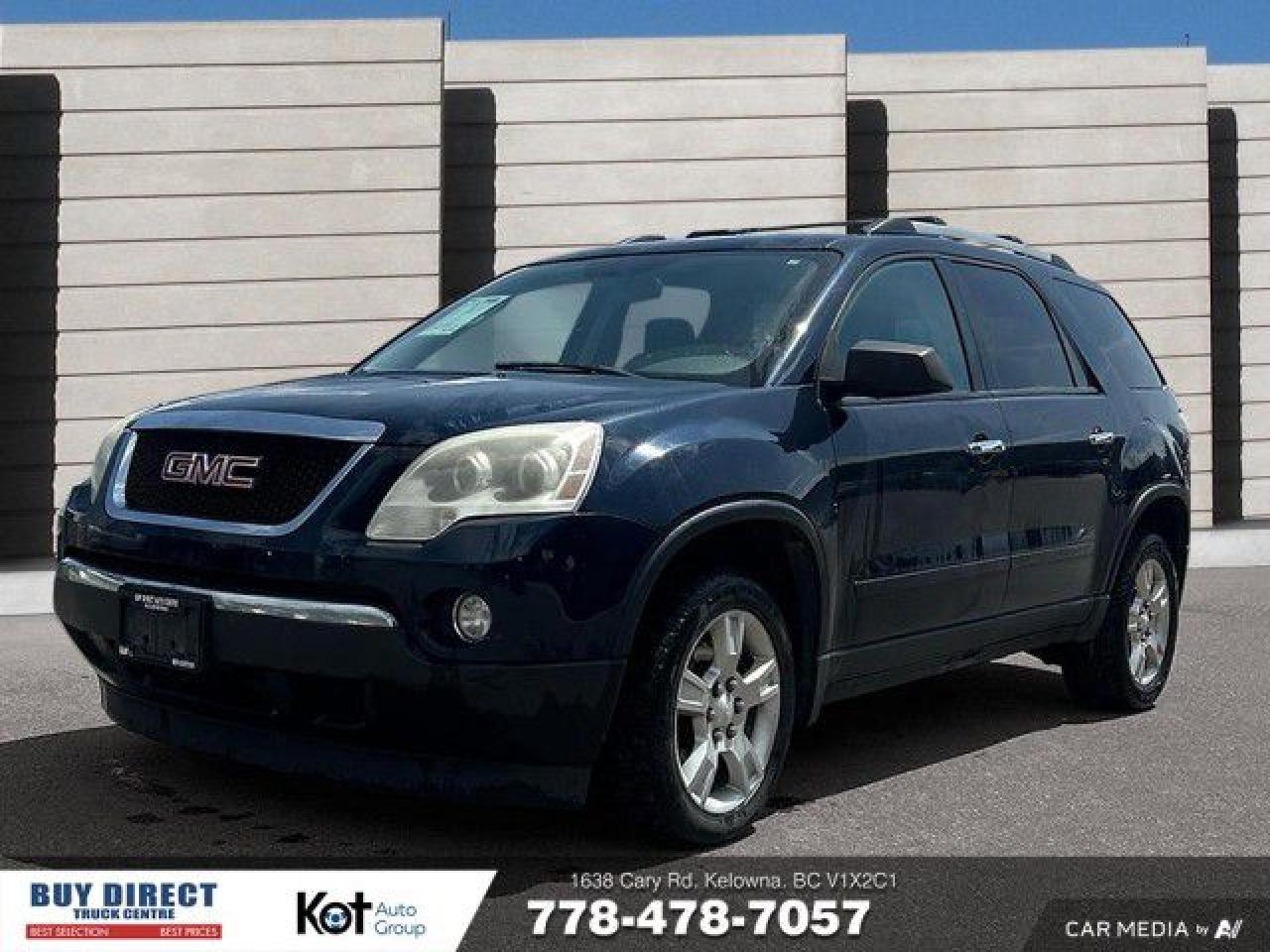 Used 2012 GMC Acadia SLE1 AUTO, KEYLESS ENTRY, FABRIC SEATS, THREE ROWS, WHEEL CONTROLS, CD PLAYER!!! for sale in Kelowna, BC