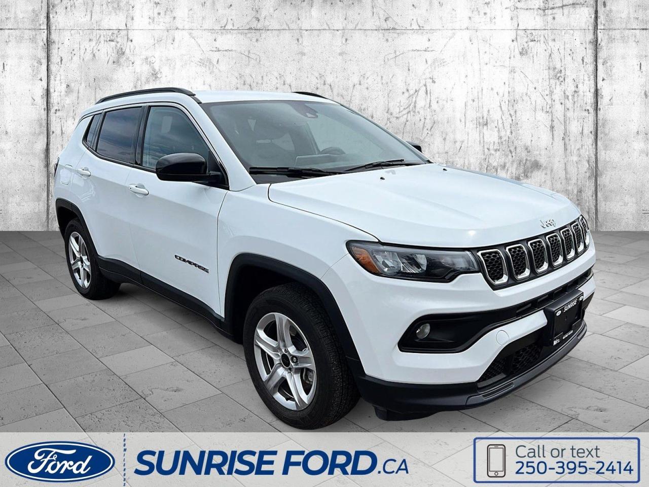 Used 2024 Jeep Compass North, 4X4, FOOT ACTIVATED OPEN 'N GO LIFTGATE, AUTO-DIMMING REAR VIEW MIRROR, 10.25 INCH COLOR DISPLAY, ALEXA BUILT IN, 4G LTE WI-FI HOTSPOT for sale in 100 Mile House, BC