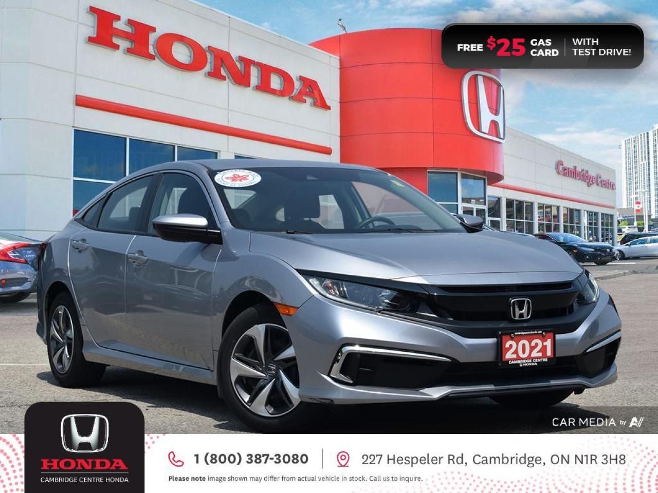 Used 2021 Honda Civic LX HONDA SENSING TECHNOLOGIES | REARVIEW CAMERA | APPLE CARPLAY™/ANDROID AUTO™ for sale in Cambridge, ON