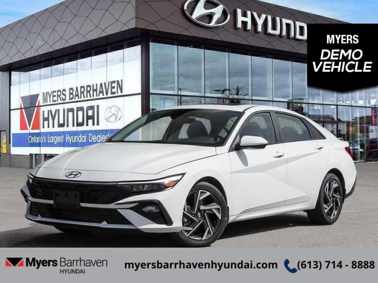 <b>Remote Start,  Heated Steering Wheel,  Blind Spot Detection,  Heated Seats,  Lane Keep Assist!</b><br> <br> <br> <br>  This 2025 Elantra is bringing the classic sedan back with bold, edgy, forward-thinking design. <br> <br>This 2025 Elantra was made to be the sharpest compact sedan on the road. With tons of technology packed into the spacious and comfortable interior, along with bold and edgy styling inside and out, this family sedan makes the unexpected your daily driver. <br> <br> This atlas white sedan  has an automatic transmission and is powered by a  147HP 2.0L 4 Cylinder Engine.<br> <br> Our Elantras trim level is Preferred IVT w/Tech Pkg. This trim rewards you with a sunroof, dual-zone climate control, remote engine start, front heated seats with a heated steering wheel, remote keyless entry, aluminum-alloy wheels, and an upgraded 10.25-inch display with inbuilt navigation, Apple CarPlay and Android Auto. Safety features also include blind spot detection, lane keeping assist with lane departure warning, front and rear collision mitigation, and forward collision avoidance with pedestrian detection. This vehicle has been upgraded with the following features: Remote Start,  Heated Steering Wheel,  Blind Spot Detection,  Heated Seats,  Lane Keep Assist,  Collision Mitigation,  Apple Carplay. <br><br> <br/> See dealer for details. <br> <br> o~o