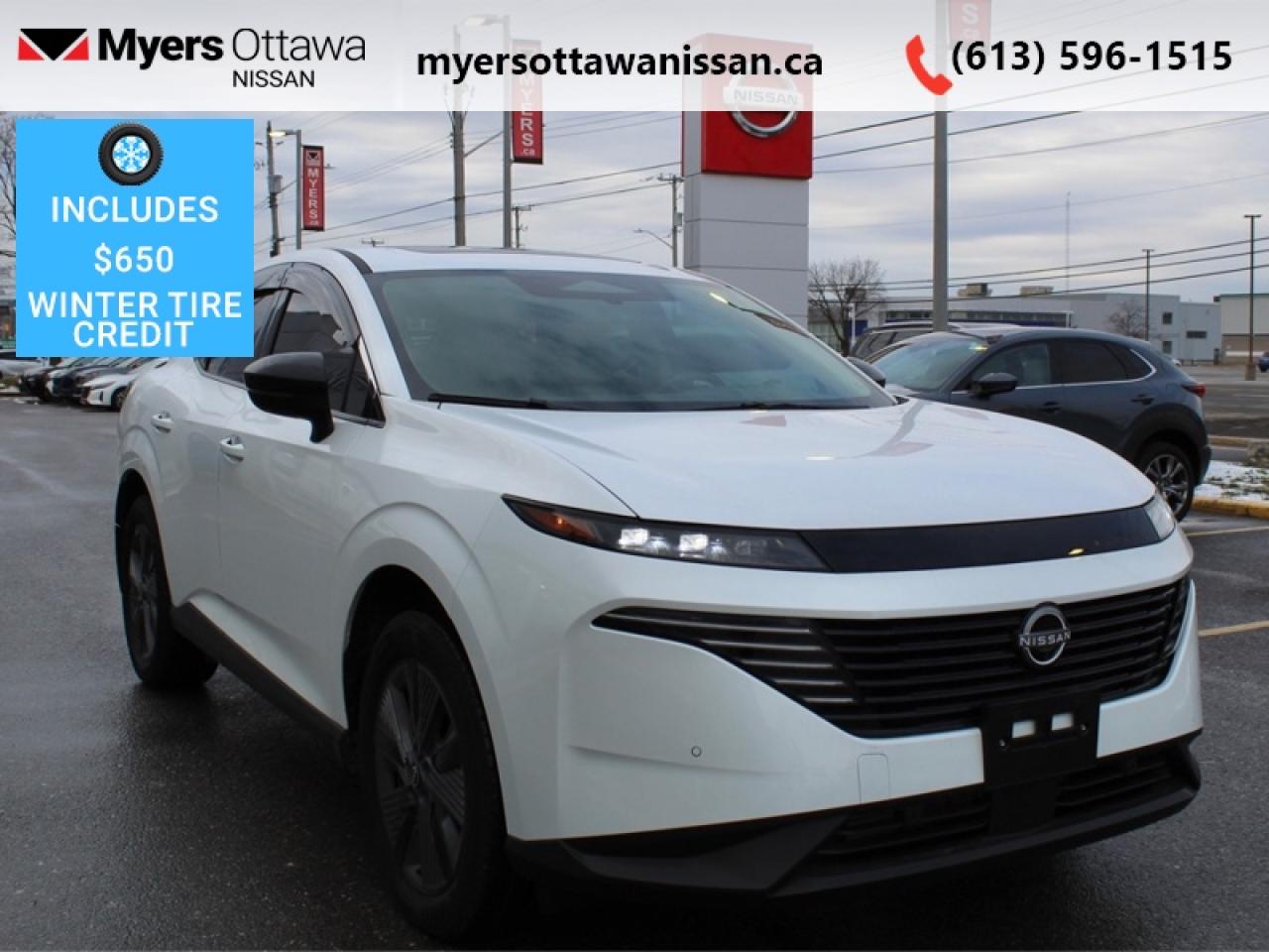 <b>Leather Seats,  Moonroof,  Navigation,  Memory Seats,  Power Liftgate!</b><br> <br> <br> <br>Greatness is more than looks, and this Murano has it in fair measure. <br> <br>This 2025 Nissan Murano offers confident power, efficient usage of fuel and space, and an exciting exterior sure to turn heads. This uber popular crossover does more than settle for good enough. This Murano offers an airy interior that was designed to make every seating position one to enjoy. For a crossover that is more than just good looks and decent power, check out this well designed 2025 Murano.<br> <br>This Everest Wht Prl SUV has an Automatic transmission and is powered by a 241HP 2.0L 4 Cylinder Engine. <br> <br> Our Muranos trim level is SL. This SL trim brings a dual panel panoramic moonroof, heated leather seats, motion activated power liftgate, remote start with intelligent climate control, memory settings, ambient interior lighting, and a heated steering wheel for added comfort along with intelligent cruise with distance pacing, intelligent Around View camera, and traffic sign recognition for even more confidence. Navigation and Bose Premium Audio are added to the NissanConnect touchscreen infotainment system featuring Android Auto, Apple CarPlay, and a ton more connectivity features. Forward collision warning, emergency braking with pedestrian detection, high beam assist, blind spot detection, and rear parking sensors help inspire confidence on the drive. This vehicle has been upgraded with the following features: Leather Seats, Moonroof, Navigation, Memory Seats, Power Liftgate, Remote Start, Heated Steering Wheel.<br><br> <br>To apply right now for financing use this link: <a href=https://www.myersottawanissan.ca/finance target=_blank>https://www.myersottawanissan.ca/finance</a><br><br> <br/>    6.99% financing for 84 months. <br> Payments from <b>$823.19</b> monthly with $0 down for 84 months @ 6.99% APR O.A.C. ( Plus applicable taxes -  $621 Administration fee included. Licensing not included. **Rebates may not be applicable on all purchase types [cash, lease, or finance]. Eligibility and conditions may vary. Please see dealer for full details and confirmation of eligibility.    ).  Incentives expire 2026-02-02.  See dealer for details. <br> <br> <br>LEASING:<br><br>Estimated Lease Payment: $815/m <br>Payment based on 6.99% lease financing for 60 months with $0 down payment on approved credit.         Total obligation $48,951. Mileage allowance of 16,000 KM/year. Offer expires 2026-02-02.<br><br><br><br> Come by and check out our fleet of 40+ used cars and trucks and 60+ new cars and trucks for sale in Ottawa.  o~o