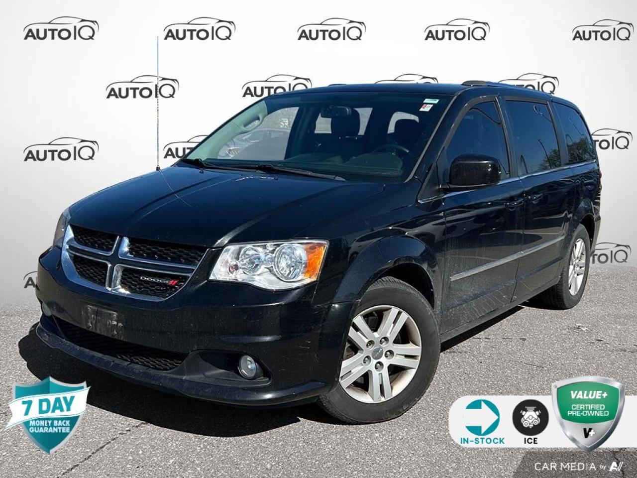 Recent Arrival!<br><br><br>1-Year SIRIUSXM Subscription, 115-Volt Auxiliary Power Outlet, 40GB Hard Drive w/28GB Available, 6.5 Touchscreen, Audio Jack Input for Mobile Devices, Auto-Dimming Rear-View Mirror w/Microphone, Automatic Headlamps, Blind-Spot/Rear Cross-Path Detection, For SIRIUSXM Info Call 888-539-7474, Front Heated Seats, Leather-Faced Seats w/Perforated Inserts, Left Power Sliding Door, Overhead Ambient Surround Lighting, Overhead Storage Bins, ParkView Rear Back-Up Camera, Power Driver/Front Passenger Seats, Power Liftgate, Quick Order Package 29L Crew Plus, Radio: 430 6.5 Touch AM/FM/CD/HDD, Rain Sensing Windshield Wipers, Rear Swiveling Reading/Courtesy Lamps, Remote Start System, Right Power Sliding Door, Safety Sphere Group, Security Alarm, Security Group, Single Rear Overhead Console System, SIRIUSXM Satellite Radio, Sun Visors w/Illuminated Mirrors, Universal Garage Door Opener.<br><br>Black 2016 Dodge Grand Caravan Crew 4D Passenger Van Pentastar 3.6L V6 VVT 6-Speed Automatic FWD<p></p>

<p>VALUE+ CERTIFIED PRE-OWNED VEHICLE</p>

<p>36-point Provincial Safety Inspection<br />
172-point inspection combined mechanical, aesthetic, functional inspection including a vehicle report card<br />
Warranty: 30 Days or 1500 KMS on mechanical safety-related items and extended plans are available<br />
Complimentary CARFAX Vehicle History Report<br />
2X Provincial safety standard for tire tread depth<br />
2X Provincial safety standard for brake pad thickness<br />
7 Day Money Back Guarantee*<br />
Market Value Report provided<br />
Complimentary 3 months SIRIUS XM satellite radio subscription on equipped vehicles<br />
Complimentary wash and vacuum<br />
Vehicle scanned for open recall notifications from manufacturer</p>

<p>SPECIAL NOTE: This vehicle is reserved for AutoIQs retail customers only. Please, No dealer calls. Errors & omissions excepted.</p>

<p>*As-traded, specialty or high-performance vehicles are excluded from the 7-Day Money Back Guarantee Program (including, but not limited to Ford Shelby, Ford mustang GT, Ford Raptor, Chevrolet Corvette, Camaro 2SS, Camaro ZL1, V-Series Cadillac, Dodge/Jeep SRT, Hyundai N Line, all electric models)</p>