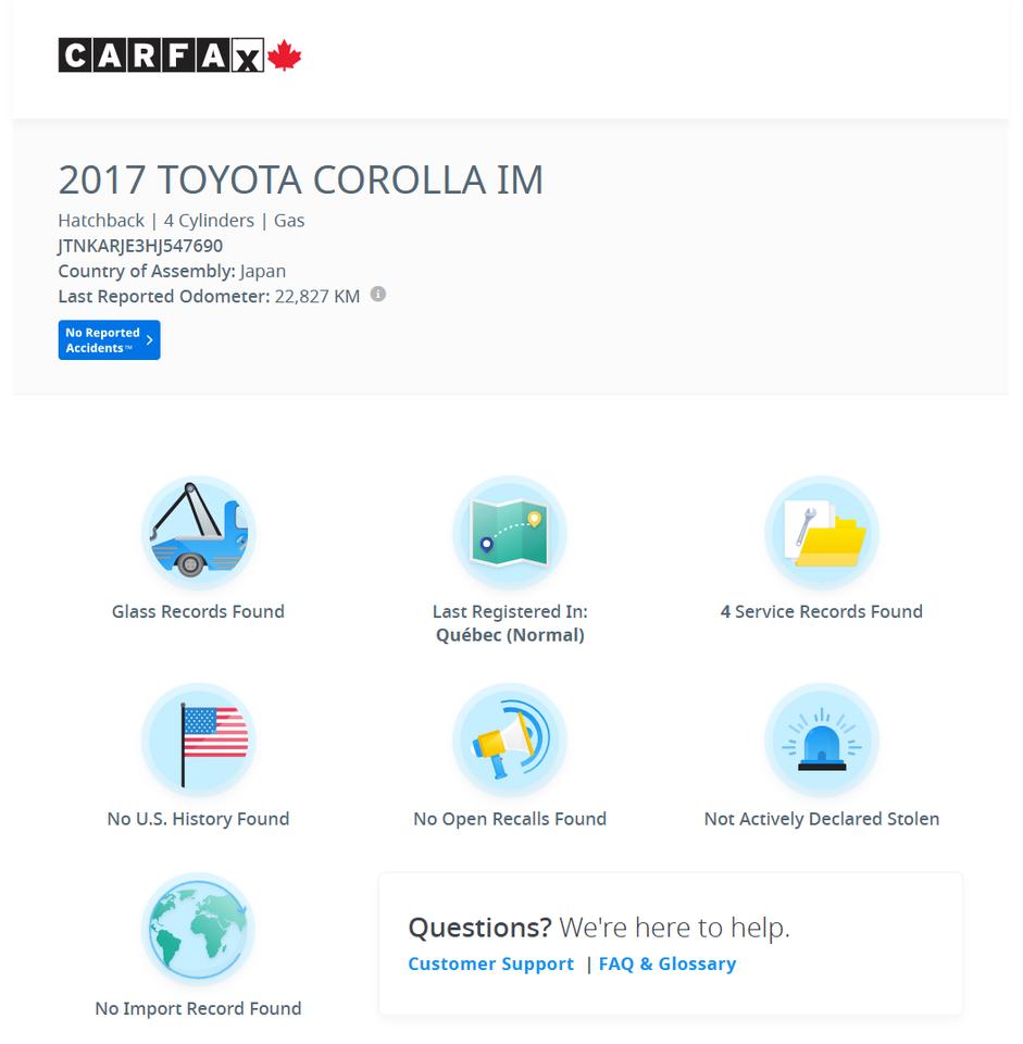2017 Toyota Corolla iM New Tires+Camera+Heated Seats+Tinted+ACCIDENT FREE Photo3