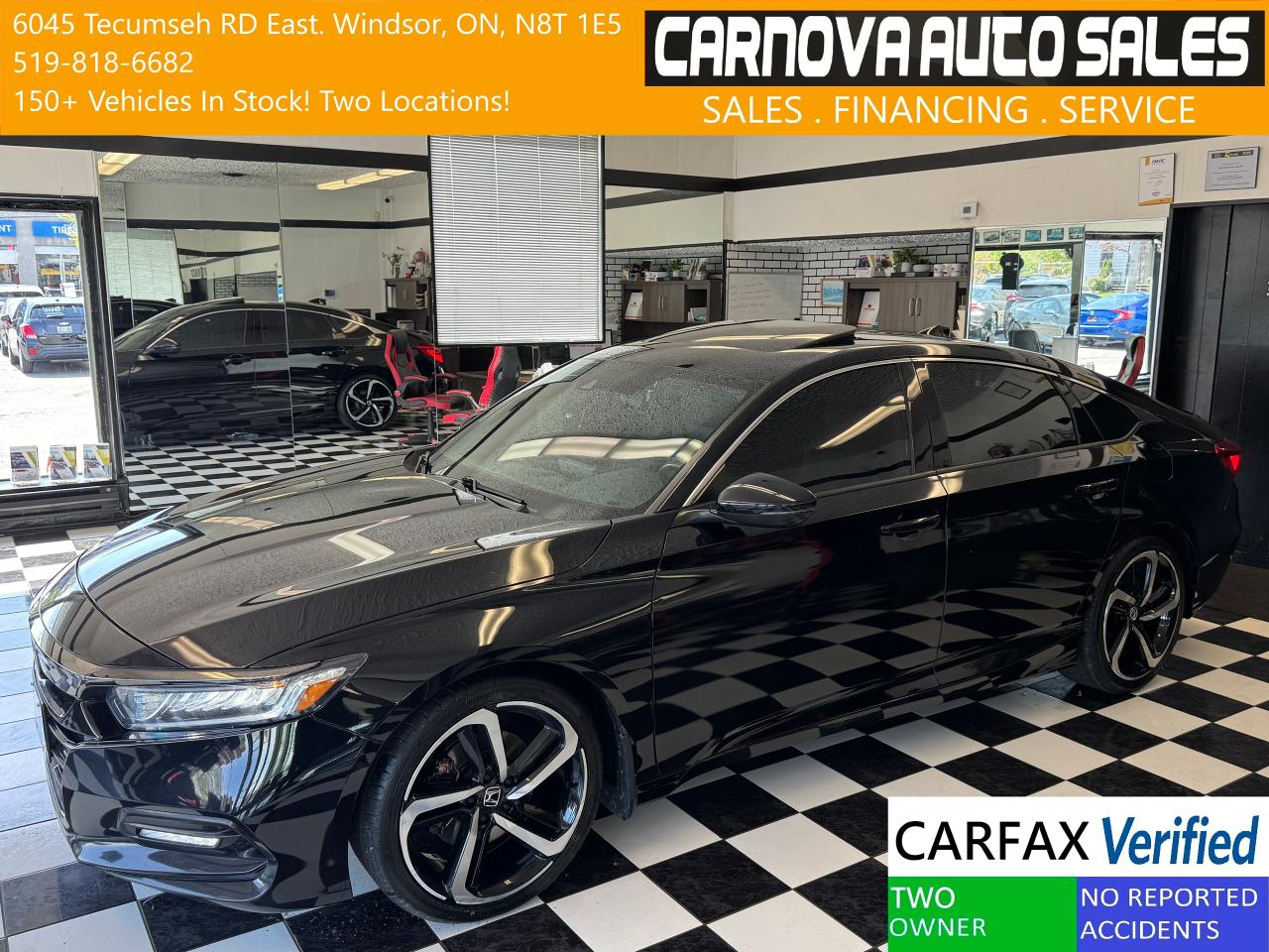 Used 2018 Honda Accord Sport+New Tires+Brakes+Roof+LKA+ACCIDENT FREE for sale in Windsor, ON