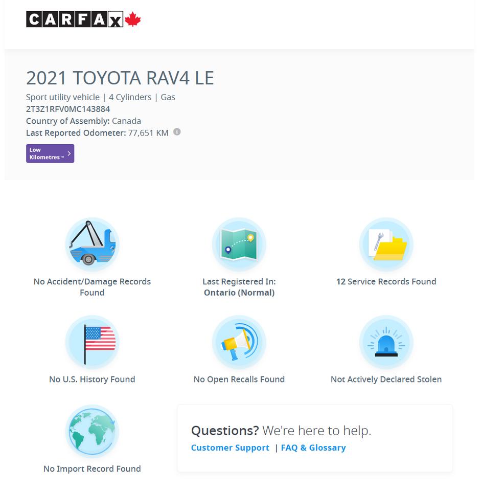 2021 Toyota RAV4 LE+Adaptive Cruise+LaneKeep+ApplePlay+CLEAN CARFAX Photo