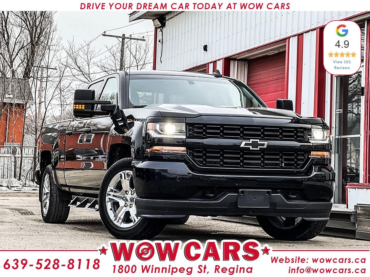 2018 Chevrolet Silverado 1500 Custom 4X4Odometer: 153,906km <br/> Price: 26,990 Km <br/> Financing Available <br/> <br/> WOW Factors:- -Certified and mechanical inspection <br/> <br/> <br/> Highlight Features:--Apple Carplay, Android Auto <br/> -Chrome Wheels <br/> -Back up Camera <br/> -Remote Start <br/> -Bluetooth <br/> -Power Windows <br/> -Power Side Mirrors <br/> -Air Conditioning <br/> -Running Boards <br/> -Cruise Control <br/> -Spray in Bedliner <br/> -Tonneau Cover <br/> -Tow Hitch and much more. <br/> <br/> <br/> Financing Available <br/> Driven by Trust, Powered by Family  Your Destination for Quality Pre-Owned Vehicles <br/> At our family-owned dealership, customer satisfaction isnt just a goal  its our promise. We specialize in pre-owned Cars, SUVs, Vans, and Trucks, offering standout value with the WOW factors that set us apart. From exceptional Google reviews to unmatched after-sales service, we go above and beyond to make your experience seamless, transparent, and friendly. <br/>