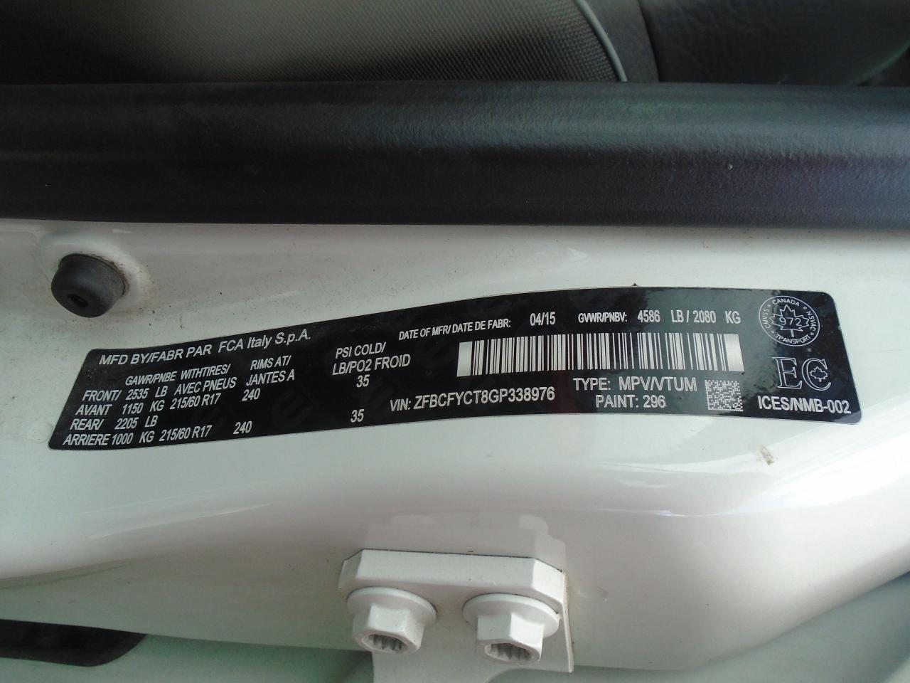 2016 Fiat 500 X Awd 4dr Trekking - Photo #15