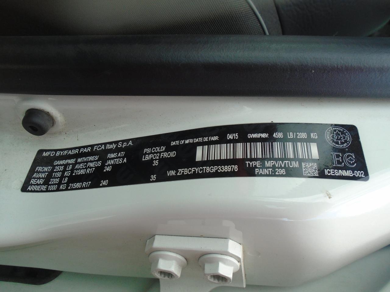2016 Fiat 500 X Awd 4dr Trekking - Photo #15