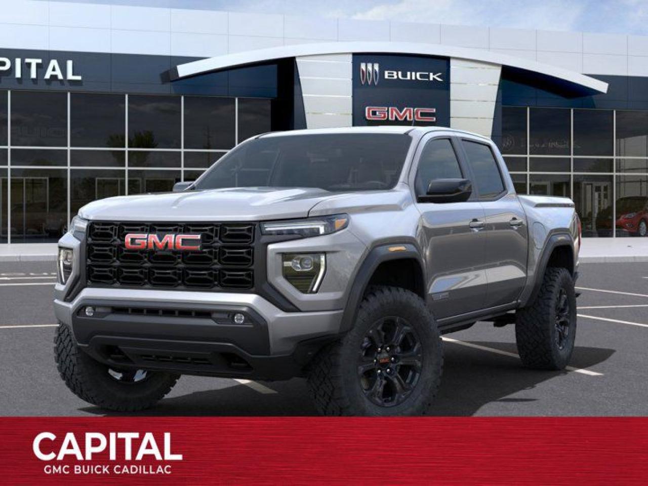 This 2025 GMC Canyon in Sterling Metallic is equipped with 4WD and Turbocharged Gas I4 2.7L/ engine.The GMC Canyon might be midsize, but its fully premium. Designed for easy access, an available easy lift and lower tailgate allows for smooth operation, while an integrated corner-step rear bumper provides efficient access to the truck bed and your cargo. Its the little things that set the Canyon apart, like its LED-signature front lighting, chrome grille surrounds and chrome mirror caps and door handles. The Canyon is takes premium comfort to a new level with features such as available soft-touch instrument panel and available heated driver and front passenger seats. The interior is also engineered to give you and your passengers an exceptional level of quiet, from noise-reducing innovations to triple door seals. This truck offers an engine lineup that delivers power and efficiency. This baby has 308 horsepower and can tow up to 3493 KG (7700 LB.). Intelligent control features, including traction control, trailer sway and hill descent control, available automatic rear locking differential, brake rotors and integrated trailer brake controller and diesel exhaust brake, to help you stay confidently in command no matter what you may be hauling or trailering. The Canyon provides intelligently placed controls and driver-centric features to keep you in touch, in charge and connected on the road, from available built-in Wi-Fi, an infotainment system with navigation and a rear-vision camera, to power outlets, rear seat reminders and access to the myGMC app. Youll also find state-of-the-art safety to help enhance your awareness of the road and surrounding vehicles, such as available forward collision alert, and more.Check out this vehicles pictures, features, options and specs, and let us know if you have any questions. Helping find the perfect vehicle FOR YOU is our only priority.P.S...Sometimes texting is easier. Text (or call) 306-801-9090 for fast answers at your fingertips!Dealer License #914248Disclaimer: All prices are plus taxes & include all cash credits & loyalties. See dealer for Details.
