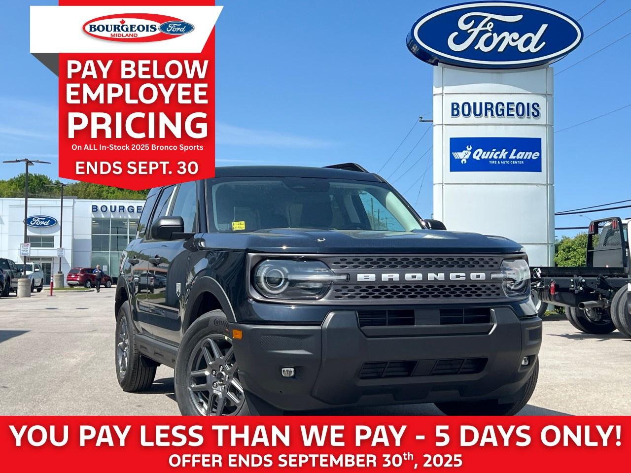 New 2025 Ford Bronco Sport Big Bend 4x4 for sale in Midland, ON