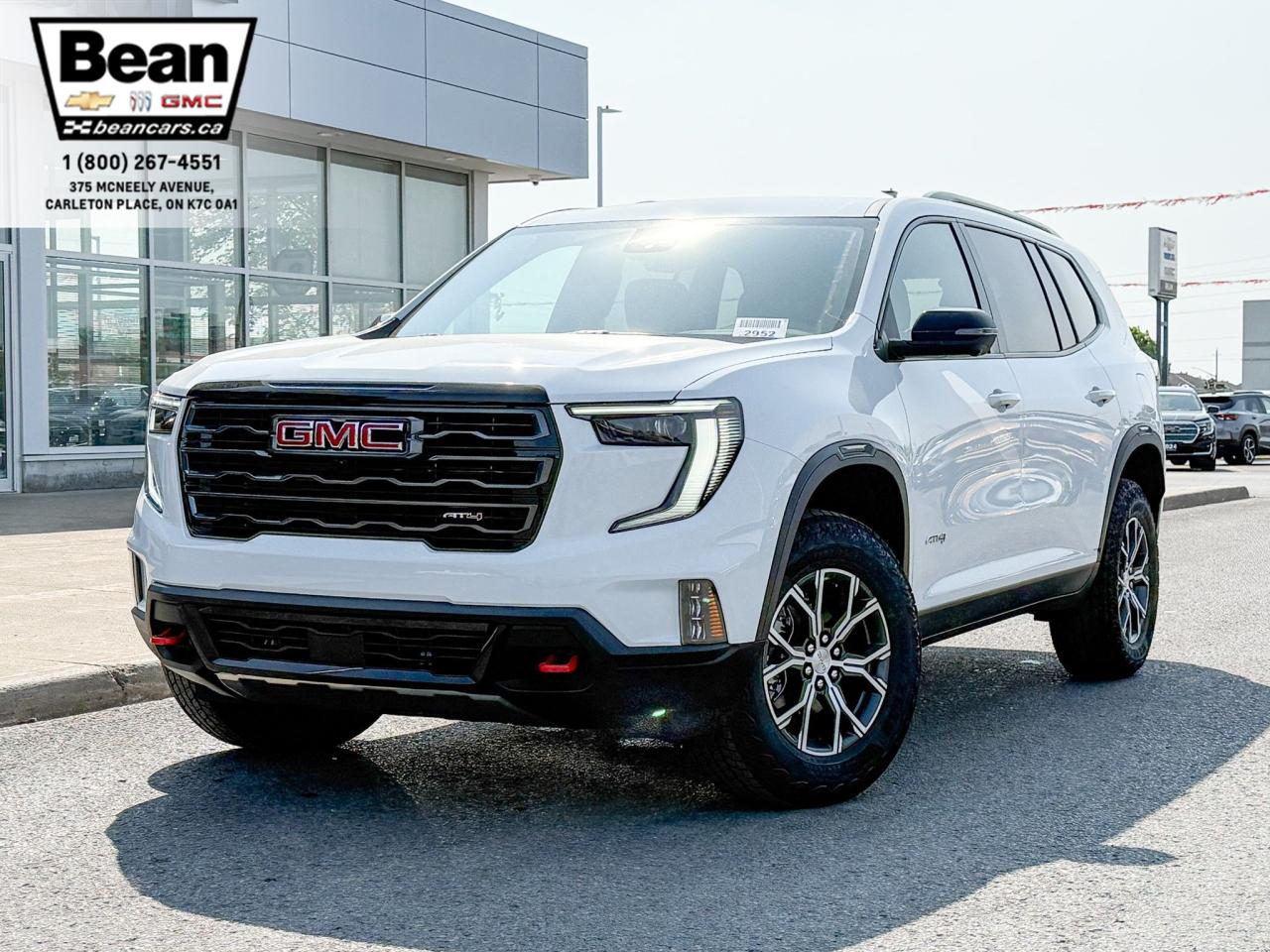 New 2025 GMC Acadia AT4 2.5L 4 CYL WITH REMOTE START/ENTRY, HEATED SEATS, HEATED STEERING WHEEL, POWER LIFTGATE, HD SURROUND SOUND for sale in Carleton Place, ON