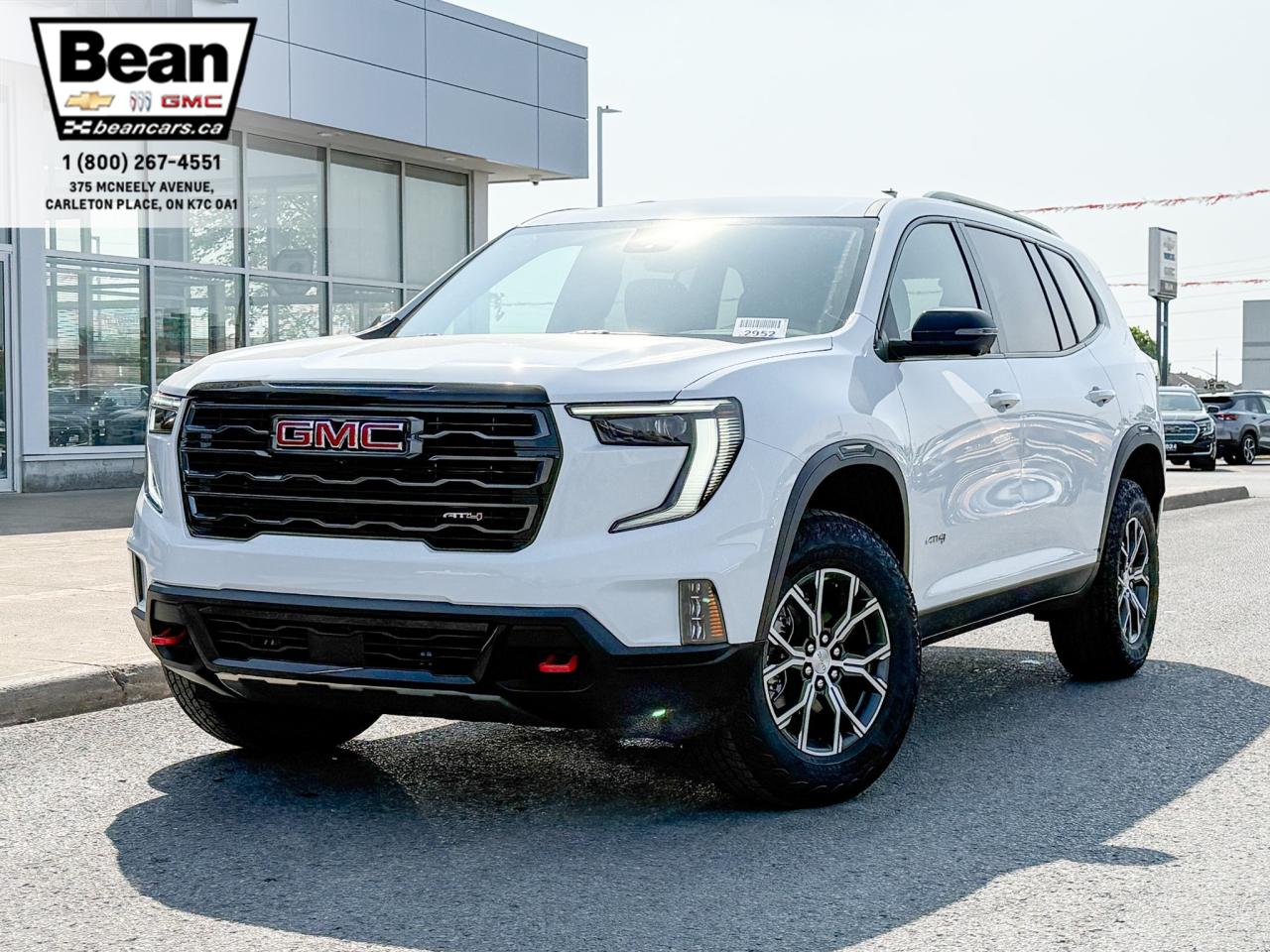 New 2025 GMC Acadia AT4 2.5L 4 CYL WITH REMOTE START/ENTRY, HEATED SEATS, HEATED STEERING WHEEL, POWER LIFTGATE, HD SURROUND SOUND for sale in Carleton Place, ON