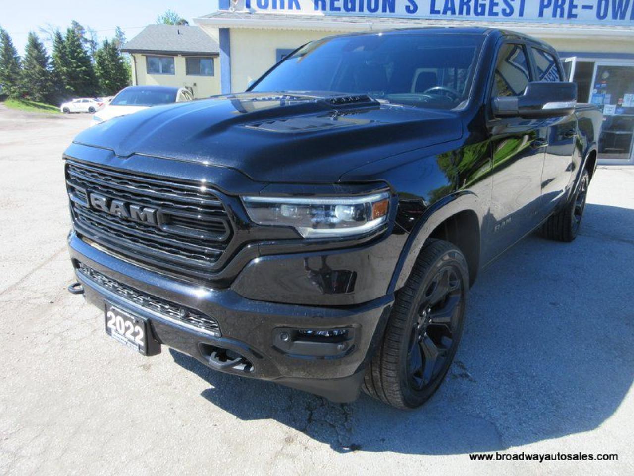 Used 2022 RAM 1500 LOADED LIMITED-EDITION 5 PASSENGER 5.7L - V8.. 4X4.. CREW-CAB.. SHORTY.. NAVIGATION.. SUNROOF.. LEATHER.. HEATED/AC SEATS.. POWER PEDALS.. for sale in Bradford, ON