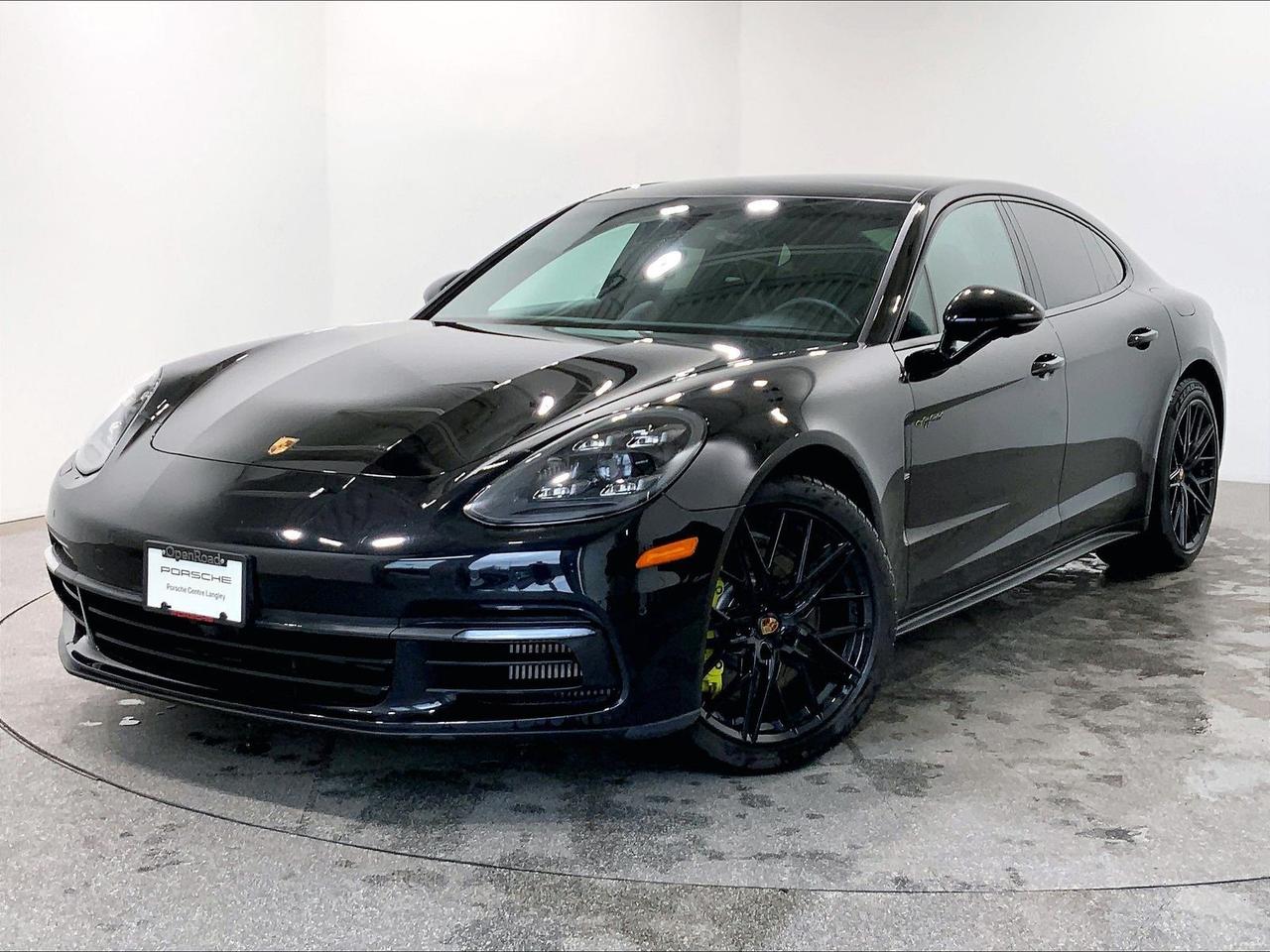 This Vehicle is Equipped with Front Seat Ventilation, Sport Tailpipes in Black, Deletion of Panamera 10 Logo on Both Front Doors, Model Designation Painted, Sport Tailpipes in Black and more! 2020 Porsche Panamera 4 E-Hybrid 10 Year Edition comes in Jet Black Metallic with a Black Leather Interior! This is a Local BC Vehicle! This vehicle is a Porsche Approved Certified Pre-Owned Vehicle: 2 extra years of unlimited mileage warranty plus an additional 2 years of Porsche Roadside Assistance. All CPO vehicles have passed our rigorous 111-point check and reconditioned with 100% genuine Porsche parts. We Accept All Trade-Ins and Buy-Ins!! For more details or to schedule a test drive with one of our highly trained sales executives please call or send a website enquiry now before it is gone. 604-530-8911. Porsche Center Langley has won the prestigious Porsche Premier Dealer Award eight years in a row. We are centrally located just a short distance from Highway 1 in beautiful Langley, British Columbia. Our hope is to have you driving your dream vehicle soon. Please note that additional fees, including a $599 documentation fee & a $690 dealer prep fee, apply to all pre-owned vehicles. Dealer #40136