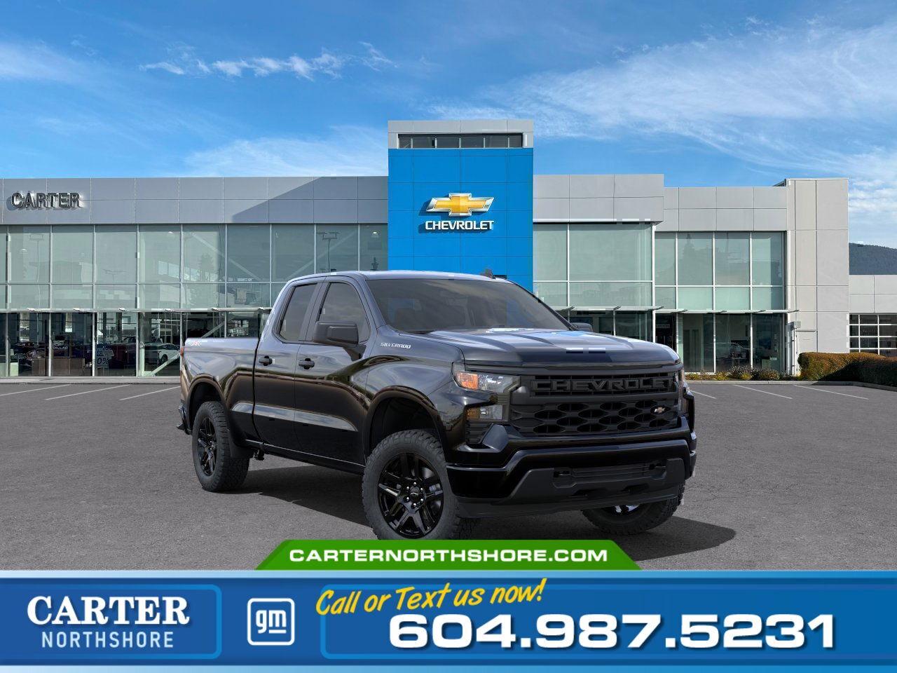 New 2025 Chevrolet Silverado 1500 CUSTOM 4WD | Alum Wheels/Driver Assist/HD Cam for sale in North Vancouver, BC