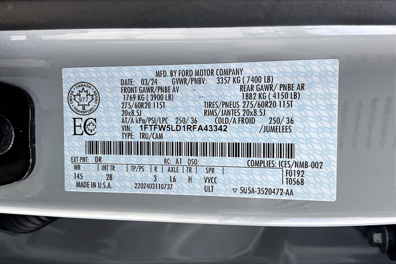 2024 Ford F-150 Lariat Black Pkg | 501A | Powerboost Hybrid | 4X4 Photo