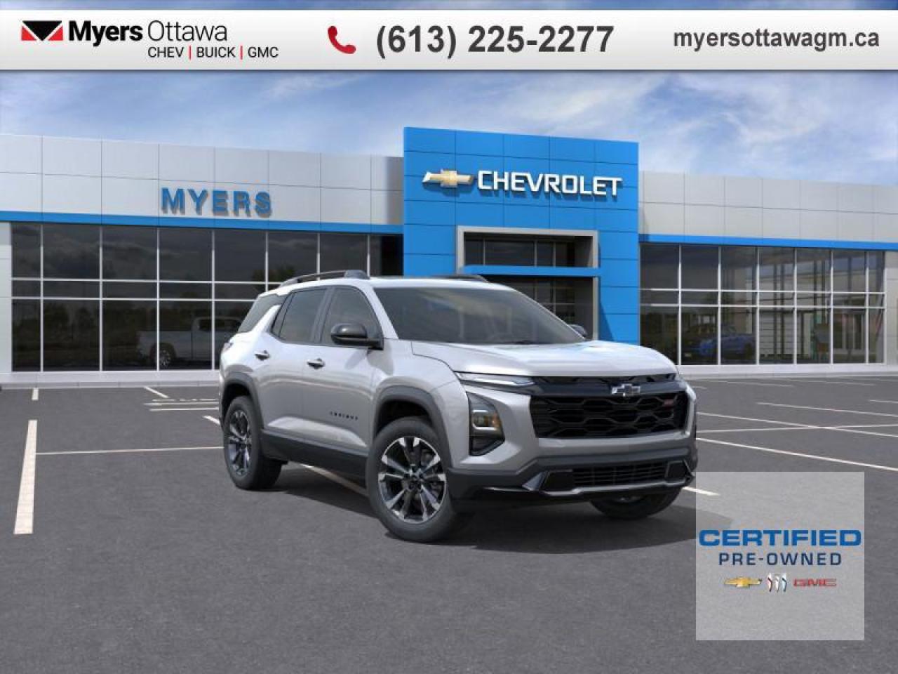 <b>LIKE NEW</b><br>   Compare at $44345 - Myers Cadillac is just $43053! <br> <br>SAVE BIG! 2026 EQUINOX RS AWD- STRERLING GREY ON BLACK, PANO SUNROOF, REMOTE START, HEATED SEATS, HEATED STEERING WHEEL, ULTRA LOW KM, NON SMOKER, FULL WARRANTY FINANCE @ 5.49 % NO ADMIN FEES<br> <br>To apply right now for financing use this link : <a href=https://creditonline.dealertrack.ca/Web/Default.aspx?Token=b35bf617-8dfe-4a3a-b6ae-b4e858efb71d&Lang=en target=_blank>https://creditonline.dealertrack.ca/Web/Default.aspx?Token=b35bf617-8dfe-4a3a-b6ae-b4e858efb71d&Lang=en</a><br><br> <br/>Certified Pre-Owned Vehicles. Instead of worries our vehicles come with a 150+ point inspection and a 30 day / 2,500kms Vehicle Exchange Privilege. Buy with confidence! <br> <br/><br>All prices include Admin fee and Etching Registration, applicable Taxes and licensing fees are extra.<br>*LIFETIME ENGINE TRANSMISSION WARRANTY NOT AVAILABLE ON VEHICLES WITH KMS EXCEEDING 140,000KM, VEHICLES 8 YEARS & OLDER, OR HIGHLINE BRAND VEHICLE(eg. BMW, INFINITI. CADILLAC, LEXUS...)<br> Come by and check out our fleet of 40+ used cars and trucks and 200+ new cars and trucks for sale in Ottawa.  o~o