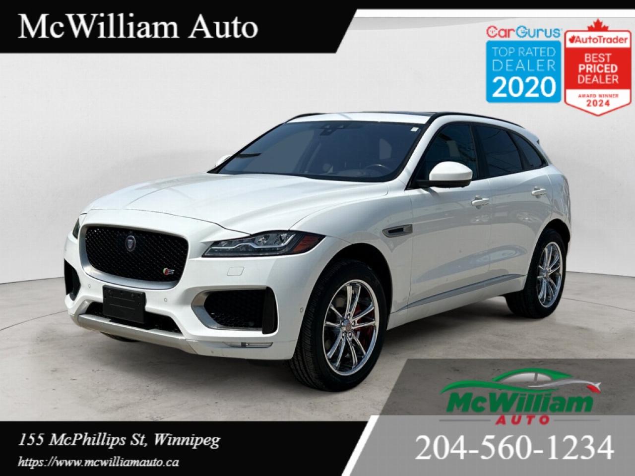 Used 2017 Jaguar F-PACE S |SUPER CHARGED V6|HEAD UP DISPLAY|APPLE CARPLAY| for sale in Winnipeg, MB