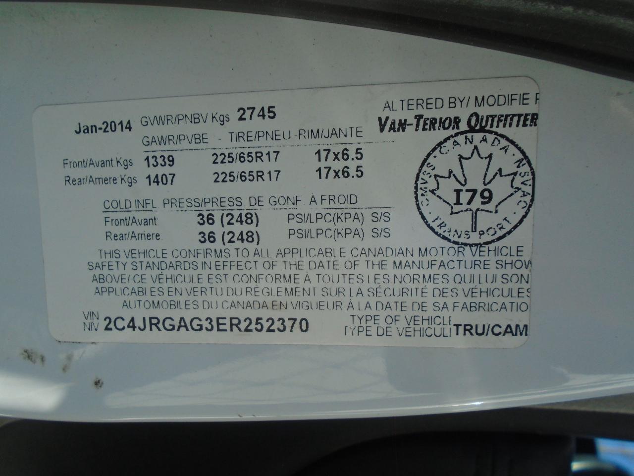 2014 RAM Cargo Van 119  WB - Photo #28