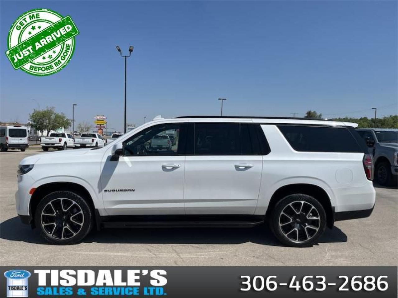 Check out the large selection of pre-owned vehicles at Tisdales today!<br> <br>   A perfect blend of modern design and legendary strength, this Chevrolet Suburban offers a premium driving experience, no matter where you go or what youre doing. This  2021 Chevrolet Suburban is fresh on our lot in Kindersley. <br> <br>This Chevy Suburban was redesigned in 2021 and is aimed at shoppers who require a luxurious ride, stern towing capacity and a well-trimmed cabin. The iconic Suburban offers more of everything you expect - uncommon spaciousness, commanding performance and ingenious safety technology. The luxury is all-encompassing and its capability is exceptional. Discover why, year after year, the legendary Suburban is part of Americas best-selling family of full-size SUVs. This  SUV has 129,125 kms. Its  white in colour  . It has an automatic transmission and is powered by a  355HP 5.3L 8 Cylinder Engine.  <br> <br>To apply right now for financing use this link : <a href=http://www.tisdales.com/shopping-tools/apply-for-credit.html target=_blank>http://www.tisdales.com/shopping-tools/apply-for-credit.html</a><br><br> <br/><br>Tisdales is not your standard dealership. Sales consultants are available to discuss what vehicle would best suit the customer and their lifestyle, and if a certain vehicle isnt readily available on the lot, one will be brought in. o~o