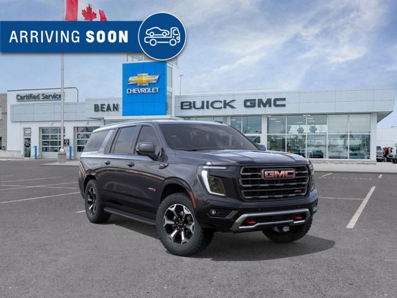 New 2025 GMC Yukon XL AT4 5.3L V8 WITH REMOTE START/ENTRY, HEATED SEATS, VENTILATED SEATS, POWER LIFTGATE, HD SURROUND VISION, BOSE SPEAKER SYSTEM for sale in Carleton Place, ON