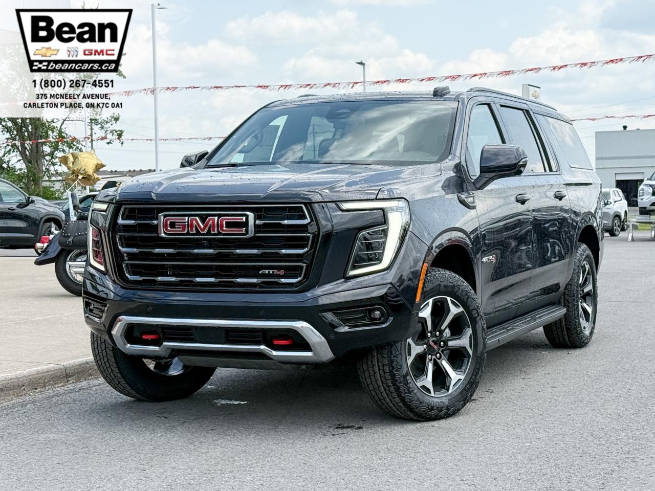 New 2025 GMC Yukon XL AT4 5.3L V8 WITH REMOTE START/ENTRY, HEATED SEATS, VENTILATED SEATS, POWER LIFTGATE, HD SURROUND VISION, BOSE SPEAKER SYSTEM for sale in Carleton Place, ON