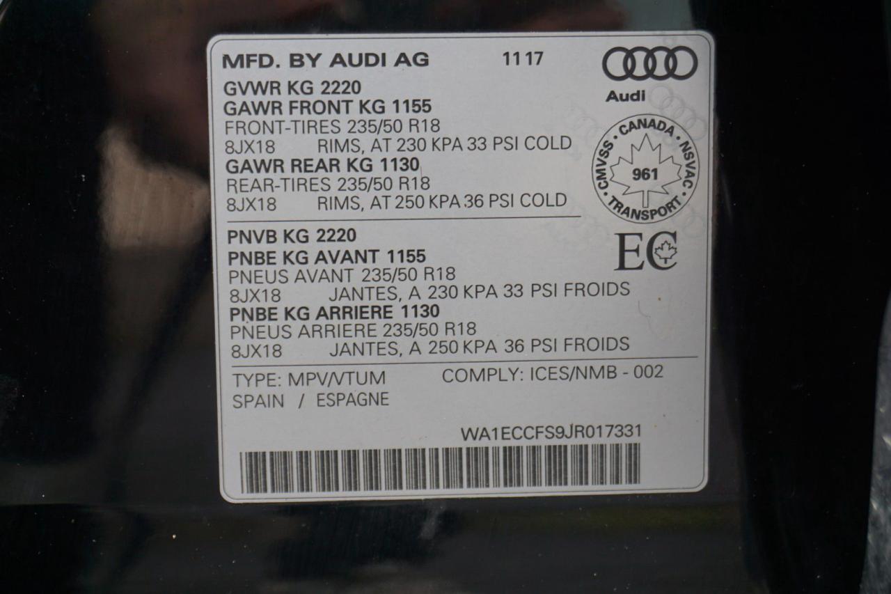 2018 Audi Q3 KOMFORT AWD CERTIFIED *ACCIDENT FREE* CAMERA BLUETOOTH LEATHER HEATED SEATS PANO ROOF CRUISE ALLOYS - Photo #37