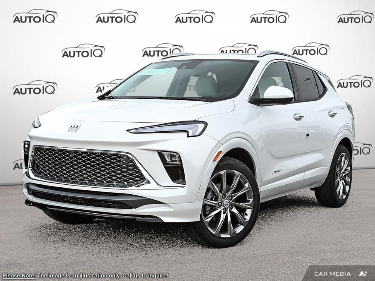 New 2025 Buick Encore GX Avenir Preferred Equipment Group 1SL|GLASS, DEEP TINTED|AVENIR TECH PKG|MOONROOF|WHITE FROST TRICOAT|ENG BLOCK HEATER|ENG, ECOTEC 1.3L TURBO|, 9-SPD|AVENIR CONVENIENCE PKG|CANADIAN BASE EQUIP|PREF EQUIP GROU for sale in Tillsonburg, ON
