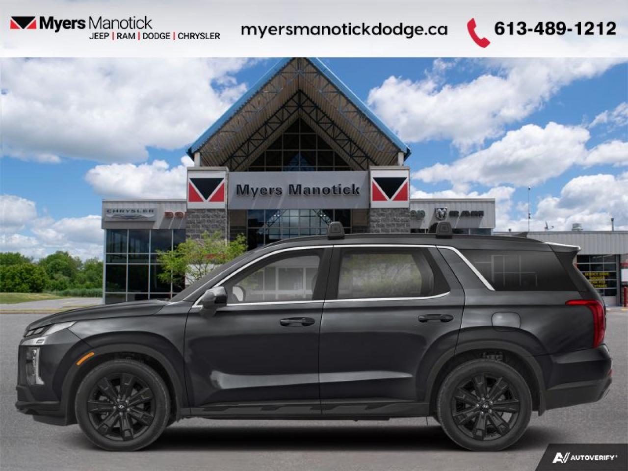 <b>Low Mileage!</b><br> <br>  Compare at $61702 - Our Price is just $59905! <br> <br>   Hyundais entry to the 3-seater SUV segment is a huge shakeup, as this Palisade is an extremely compelling contender. This  2025 Hyundai Palisade is fresh on our lot in Manotick. <br> <br>Big enough for your busy and active family, this Hyundai Palisade returns for 2025, and is good as ever. With a features list that would fit in with the luxury SUV segment attached to a family friendly interior, this Palisade was made to take the SUV segment by storm. For the next classic SUV people are sure to talk about for years, look no further than this Hyundai Palisade. This low mileage  SUV has just 4,376 kms. Its  black in colour  . It has an automatic transmission and is powered by a  smooth engine. <br> <br>To apply right now for financing use this link : <a href=https://CreditOnline.dealertrack.ca/Web/Default.aspx?Token=3206df1a-492e-4453-9f18-918b5245c510&Lang=en target=_blank>https://CreditOnline.dealertrack.ca/Web/Default.aspx?Token=3206df1a-492e-4453-9f18-918b5245c510&Lang=en</a><br><br> <br/><br>If youre looking for a Dodge, Ram, Jeep, and Chrysler dealership in Ottawa that always goes above and beyond for you, visit Myers Manotick Dodge today! Were more than just great cars. We provide the kind of world-class Dodge service experience near Kanata that will make you a Myers customer for life. And with fabulous perks like extended service hours, our 30-day tire price guarantee, the Myers No Charge Engine/Transmission for Life program, and complimentary shuttle service, its no wonder were a top choice for drivers everywhere. Get more with Myers! <br>*LIFETIME ENGINE TRANSMISSION WARRANTY NOT AVAILABLE ON VEHICLES WITH KMS EXCEEDING 140,000KM, VEHICLES 8 YEARS & OLDER, OR HIGHLINE BRAND VEHICLE(eg. BMW, INFINITI. CADILLAC, LEXUS...)<br> Come by and check out our fleet of 50+ used cars and trucks and 60+ new cars and trucks for sale in Manotick.  o~o