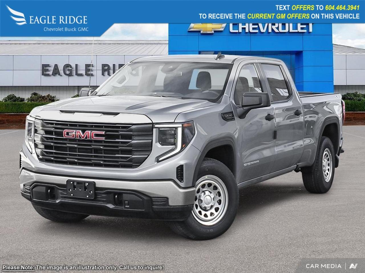 New 2025 GMC Sierra 1500 Pro HD Rear Vision Camera, Hitch Guidance, LED Cargo Area Lighting, Power Door Locks, Power Front Windows w/Driver Express Up/Down, Power Front Windows w/Passenger Express Down, for sale in Coquitlam, BC